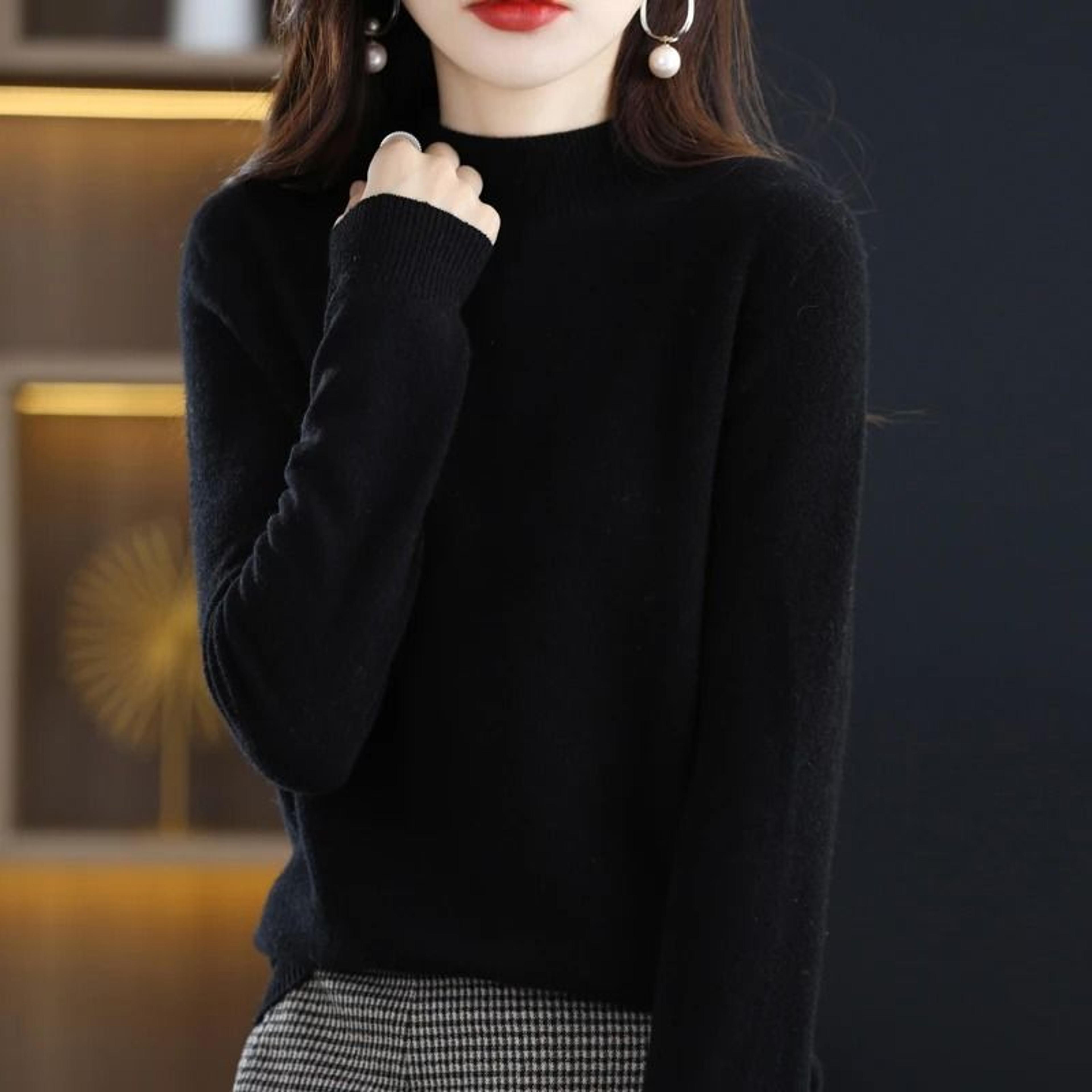 100 Percent Pure Wool Half Neck Pullover Autumn Winter Cashmere Sweater 8