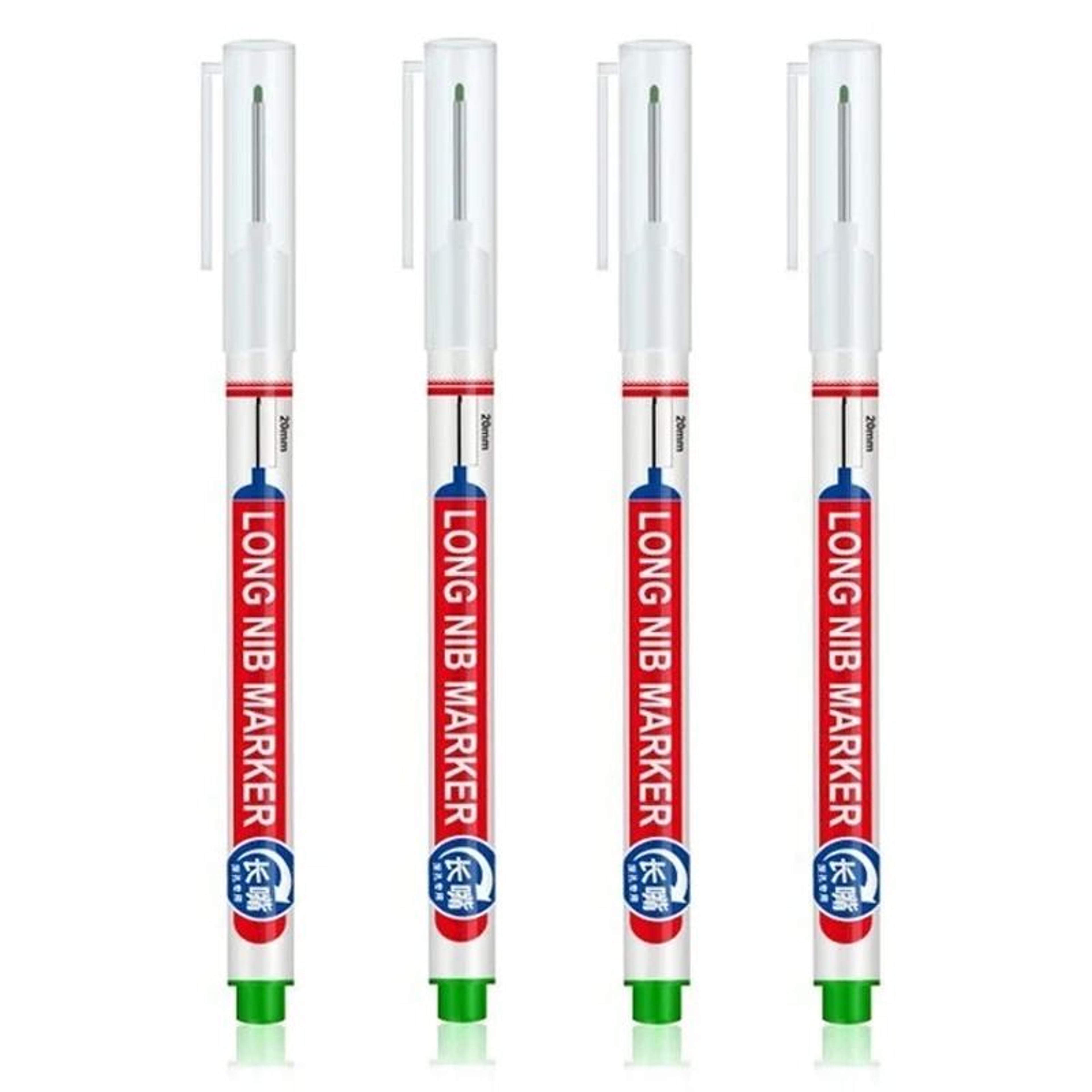 Deep Hole Long Nib Marking Pens For Metal Wood And Multi Surface DIY Use 4 Pack Waterproof Fine Tip 9