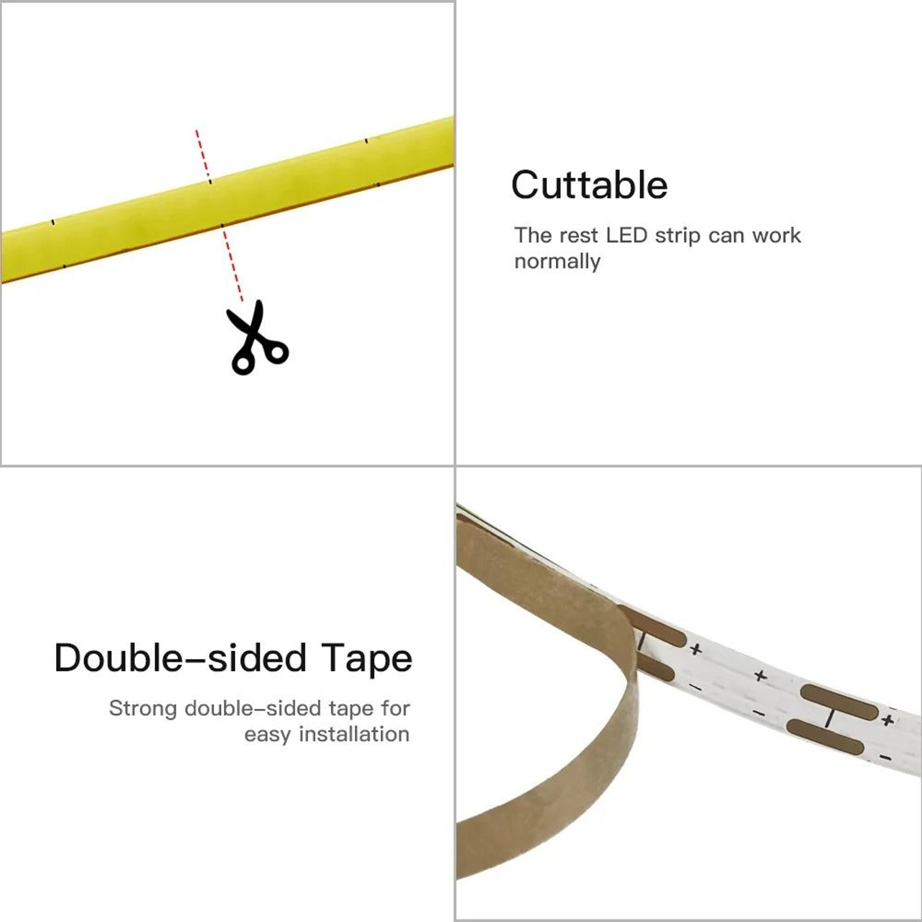 Ultimate Thin 2mm COB LED Strip Light 12V Flexible Tape Light For DIY And Cabinet Projects 4