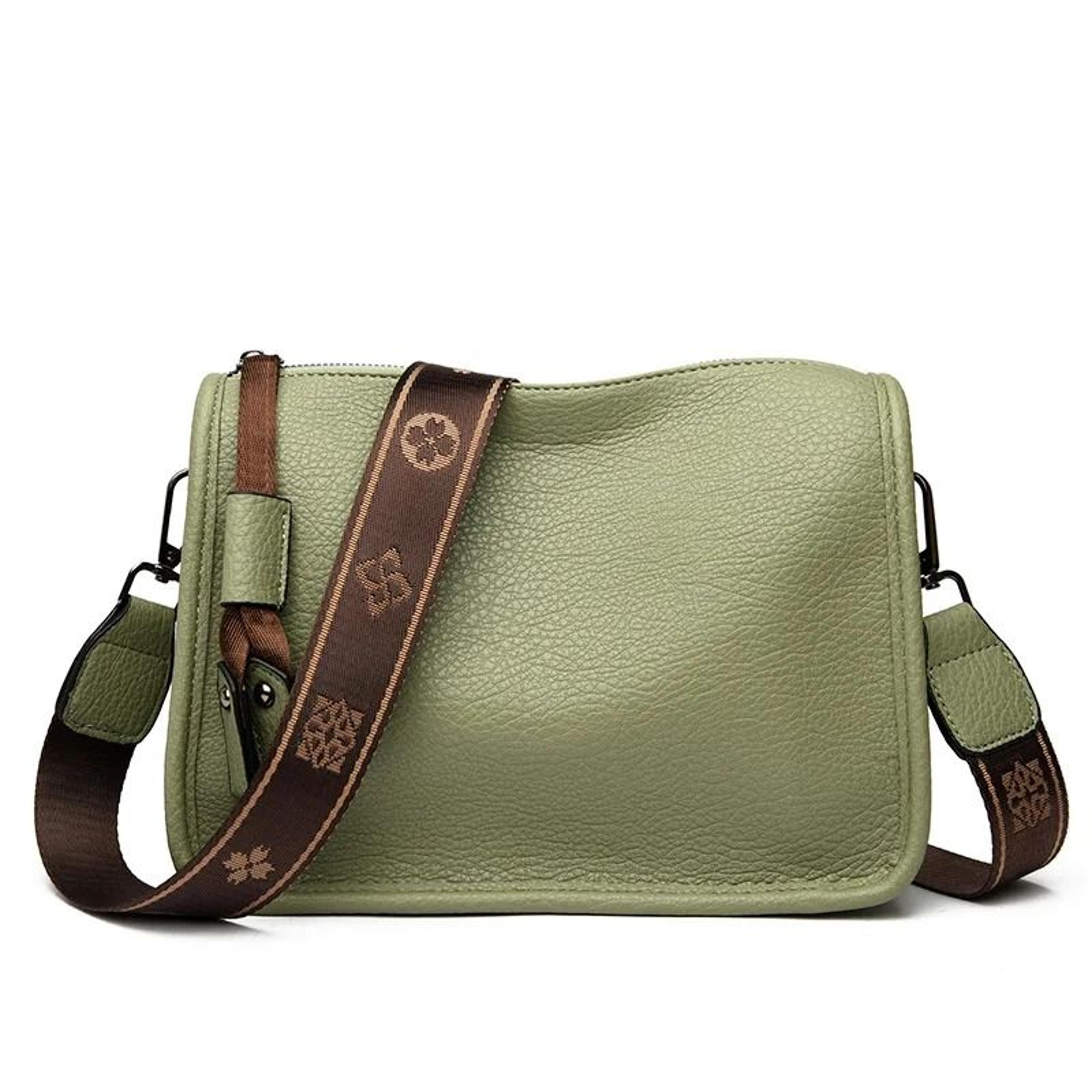 Women Genuine Leather Tote Bag Soft Cowhide Shoulder Crossbody Bag 10