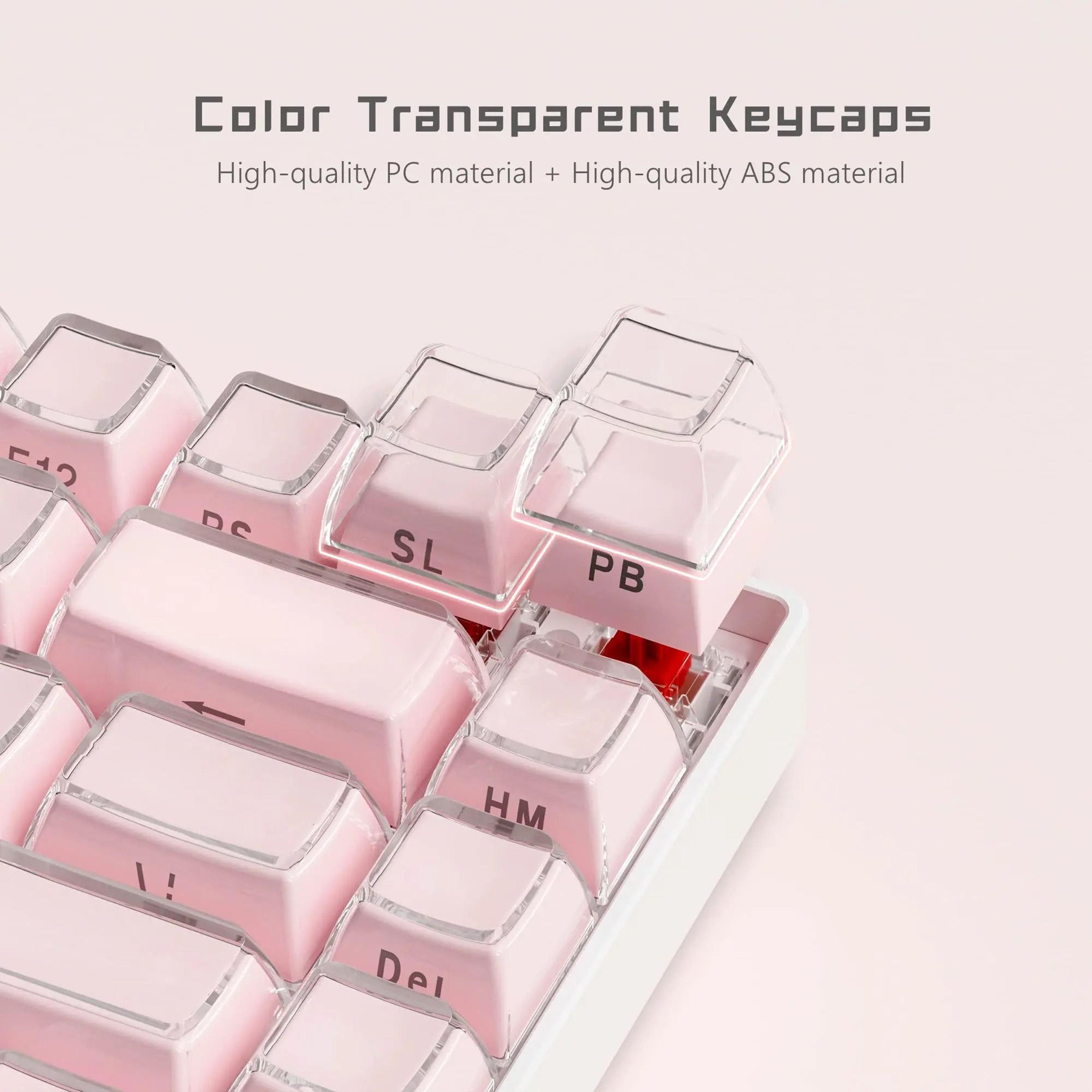 OEM Profile Pink Jello Crystal Keycap Set For MX Switches 3