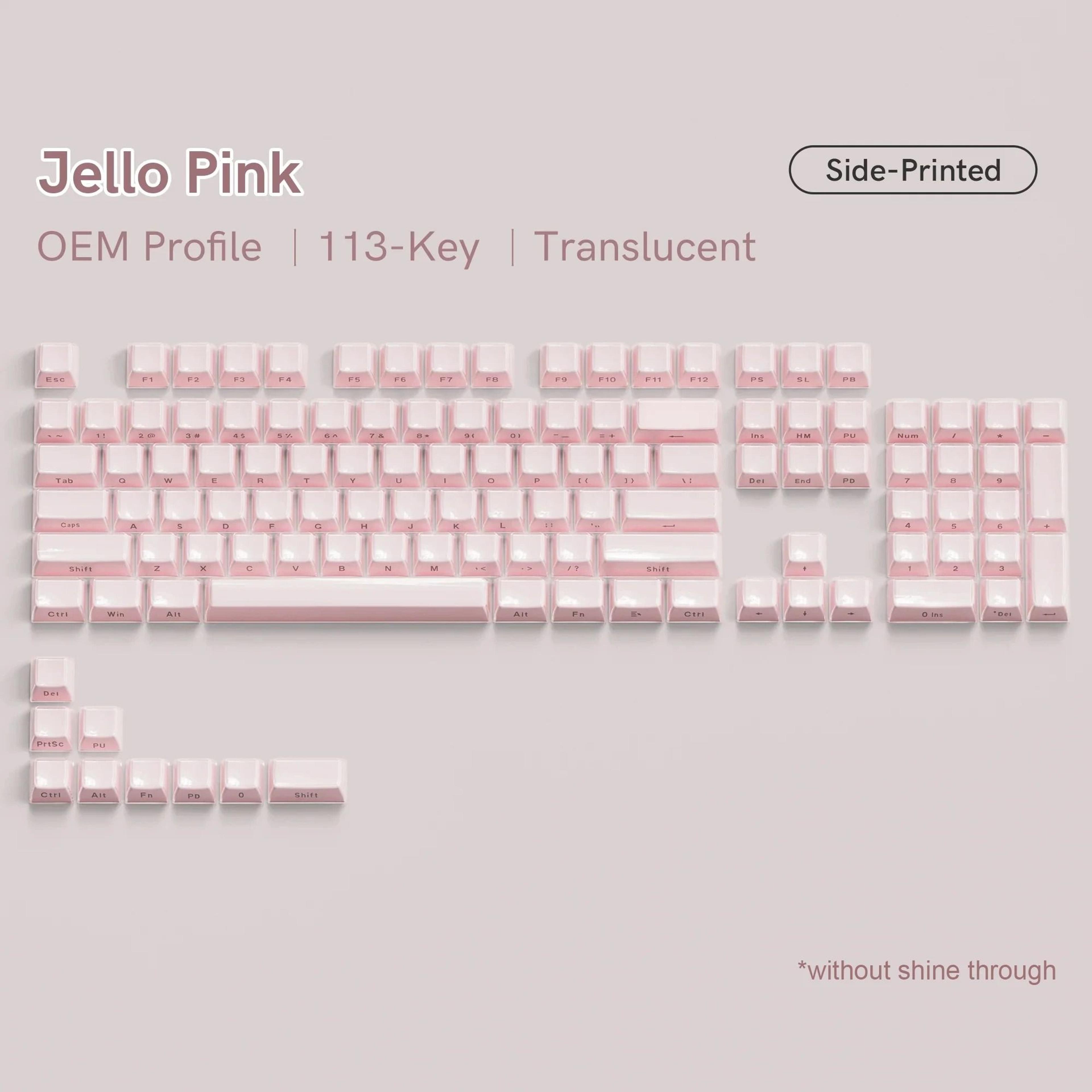 OEM Profile Pink Jello Crystal Keycap Set For MX Switches 12