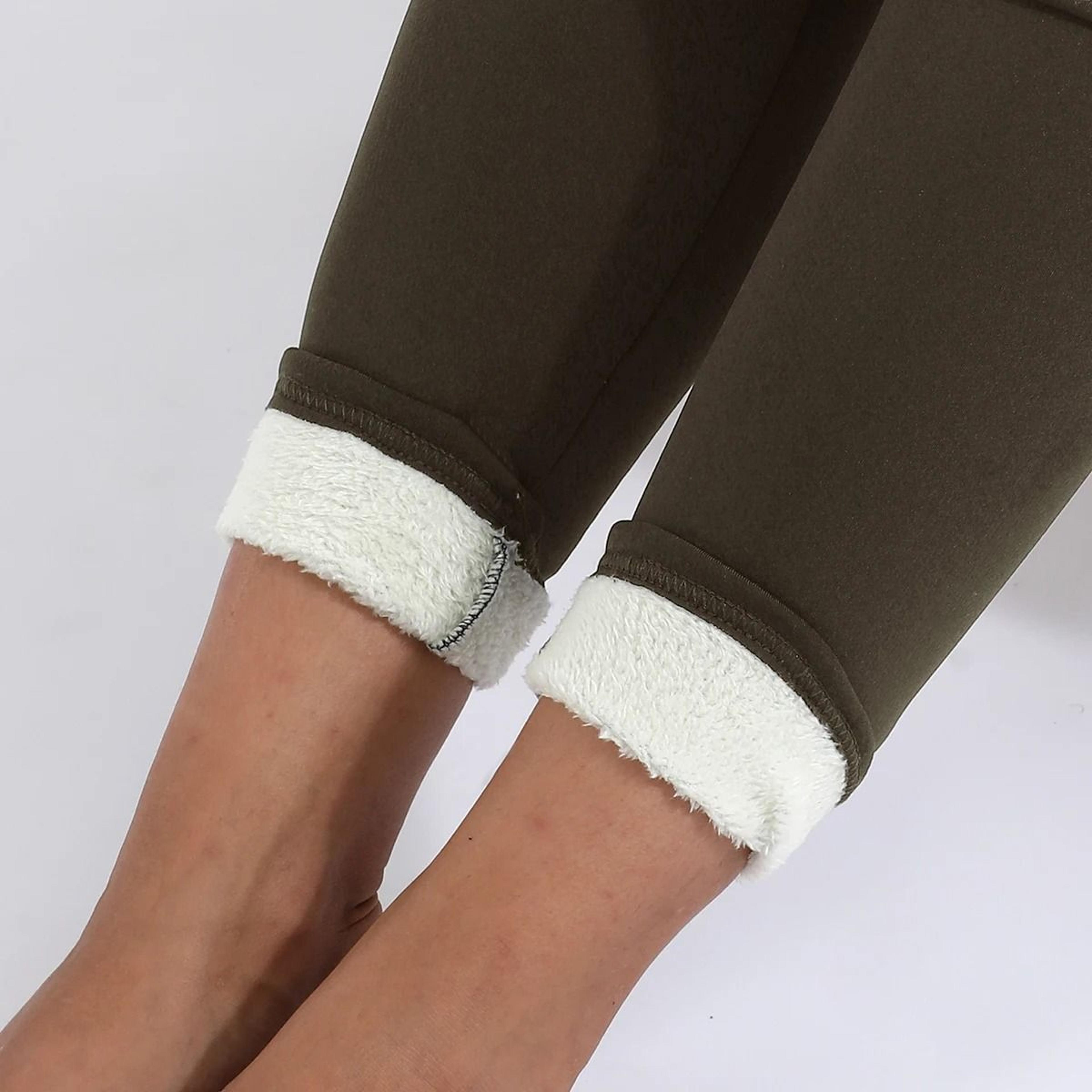 Womens High Waist Plus Velvet Stretch Winter Leggings 4
