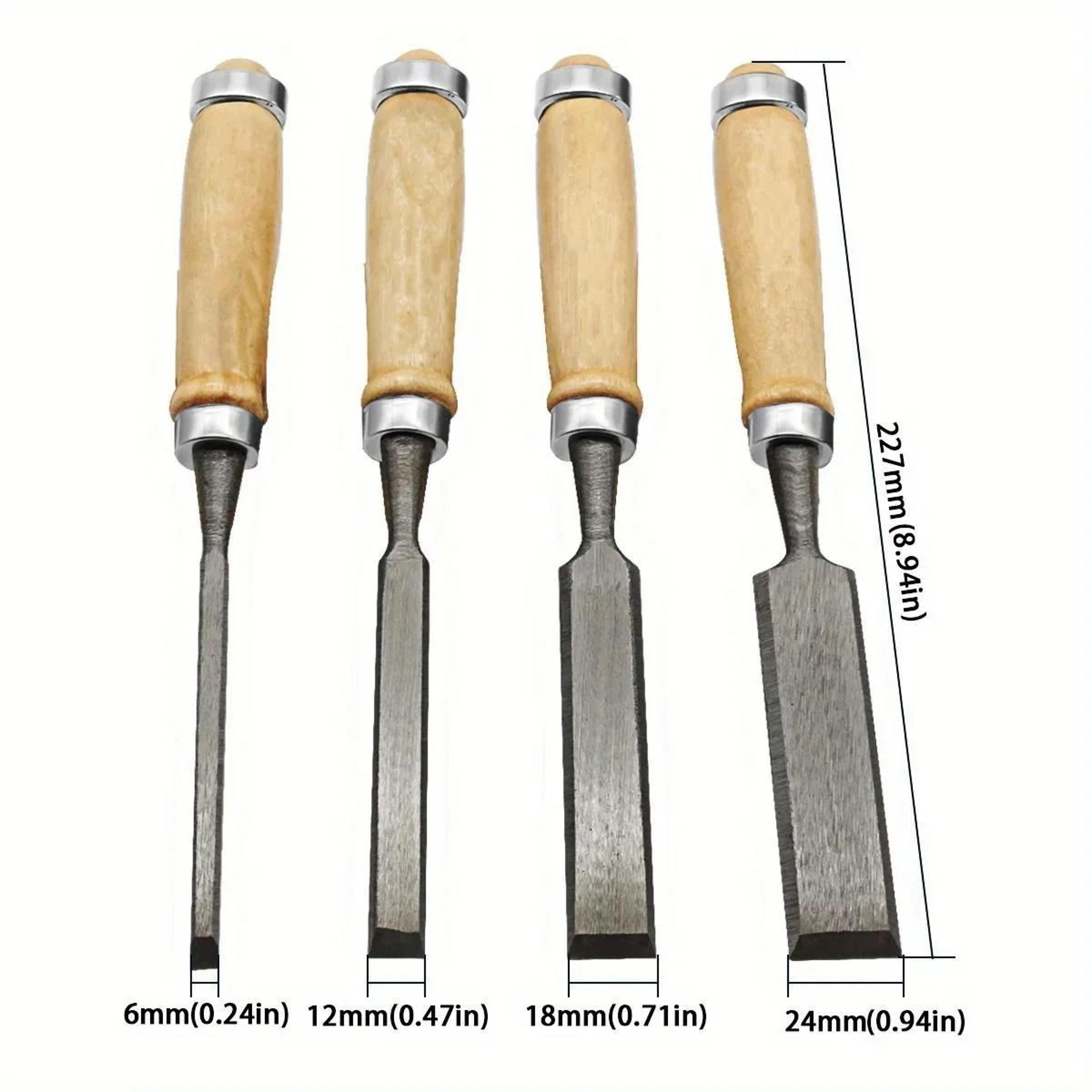 Wood Carving Chisel Set 8 12 16 20 Mm Beech Handle 6