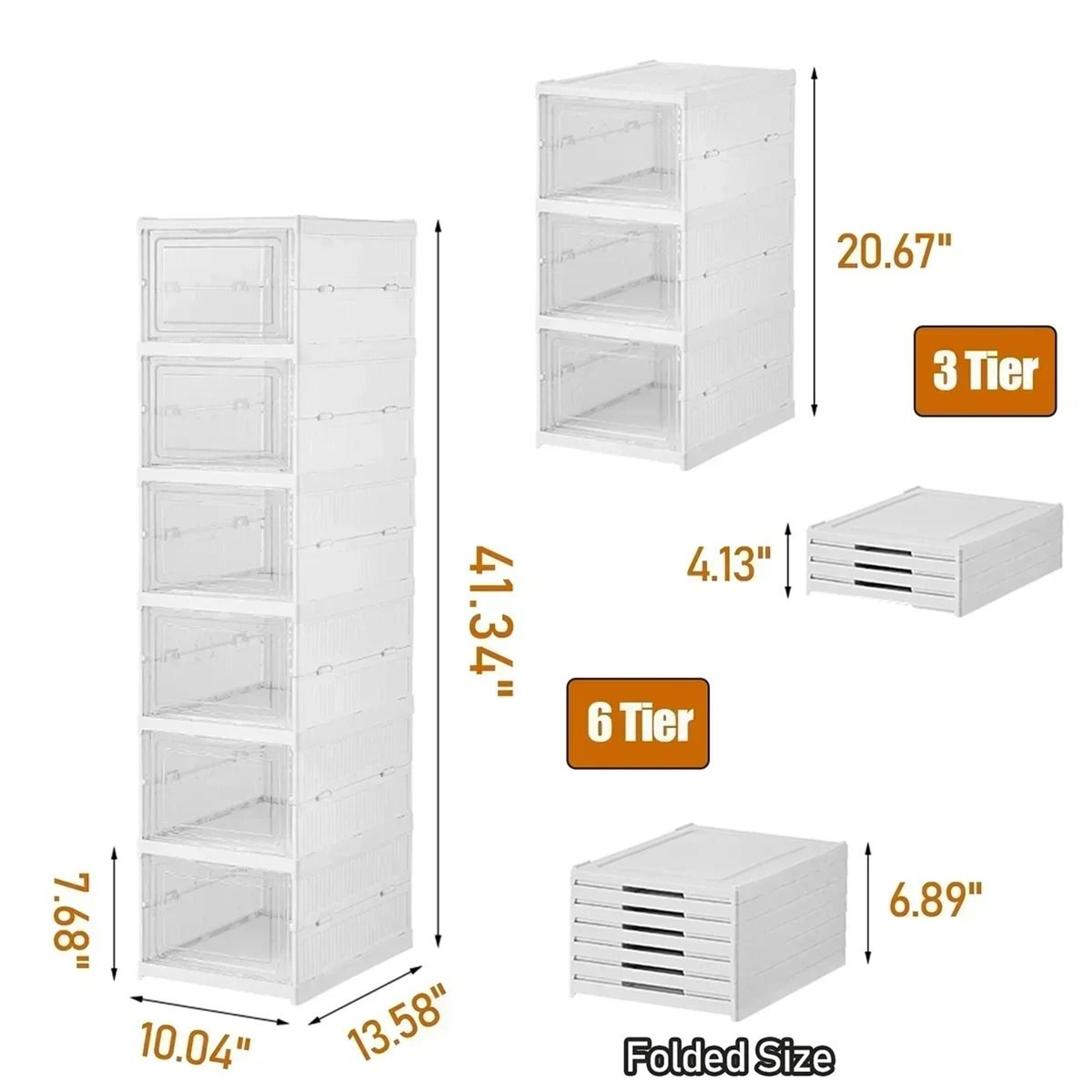 6 Layers Transparent Foldable Shoe Storage Box 5