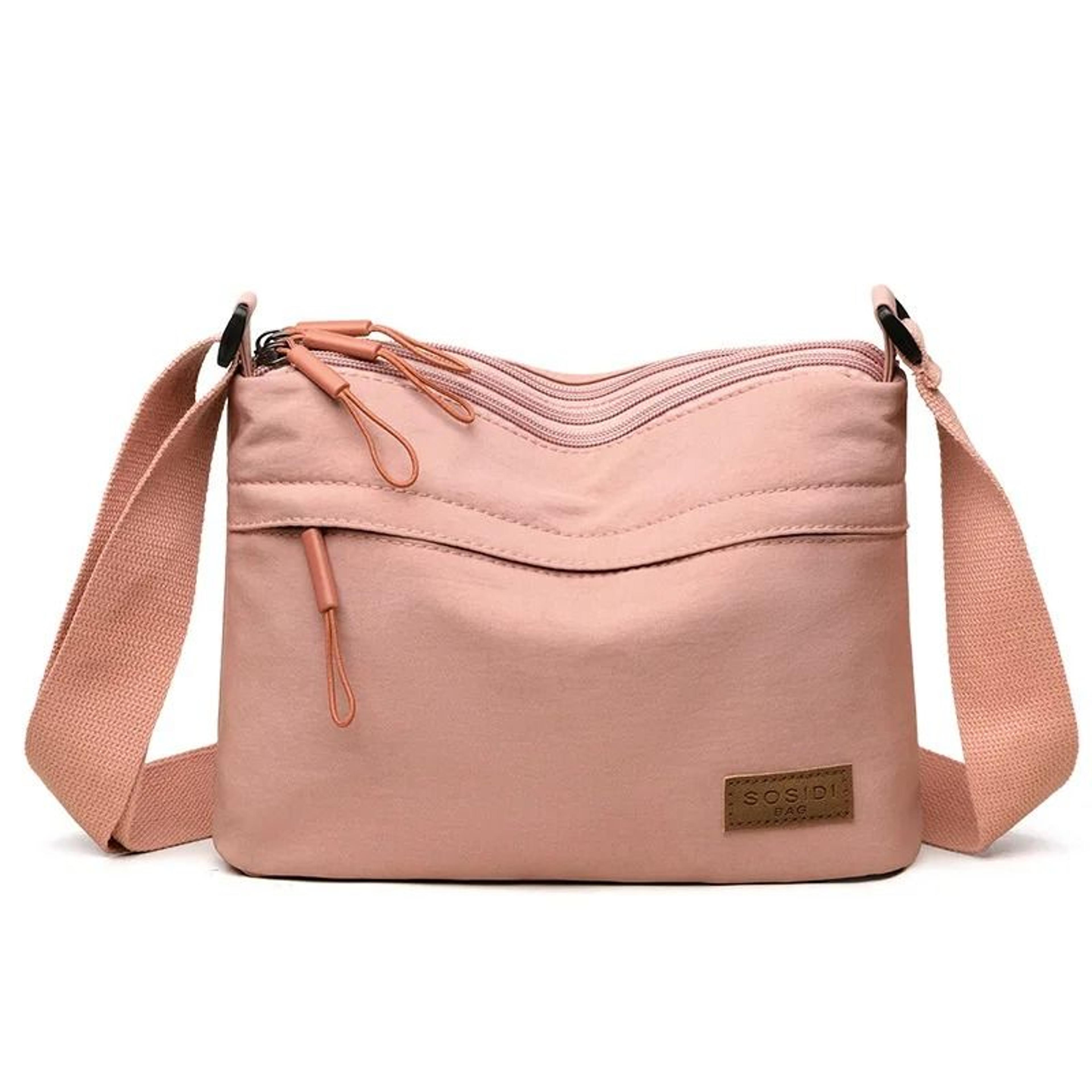 Womens Canvas Crossbody Bag With 3 Main Pockets And Adjustable Shoulder Strap 9