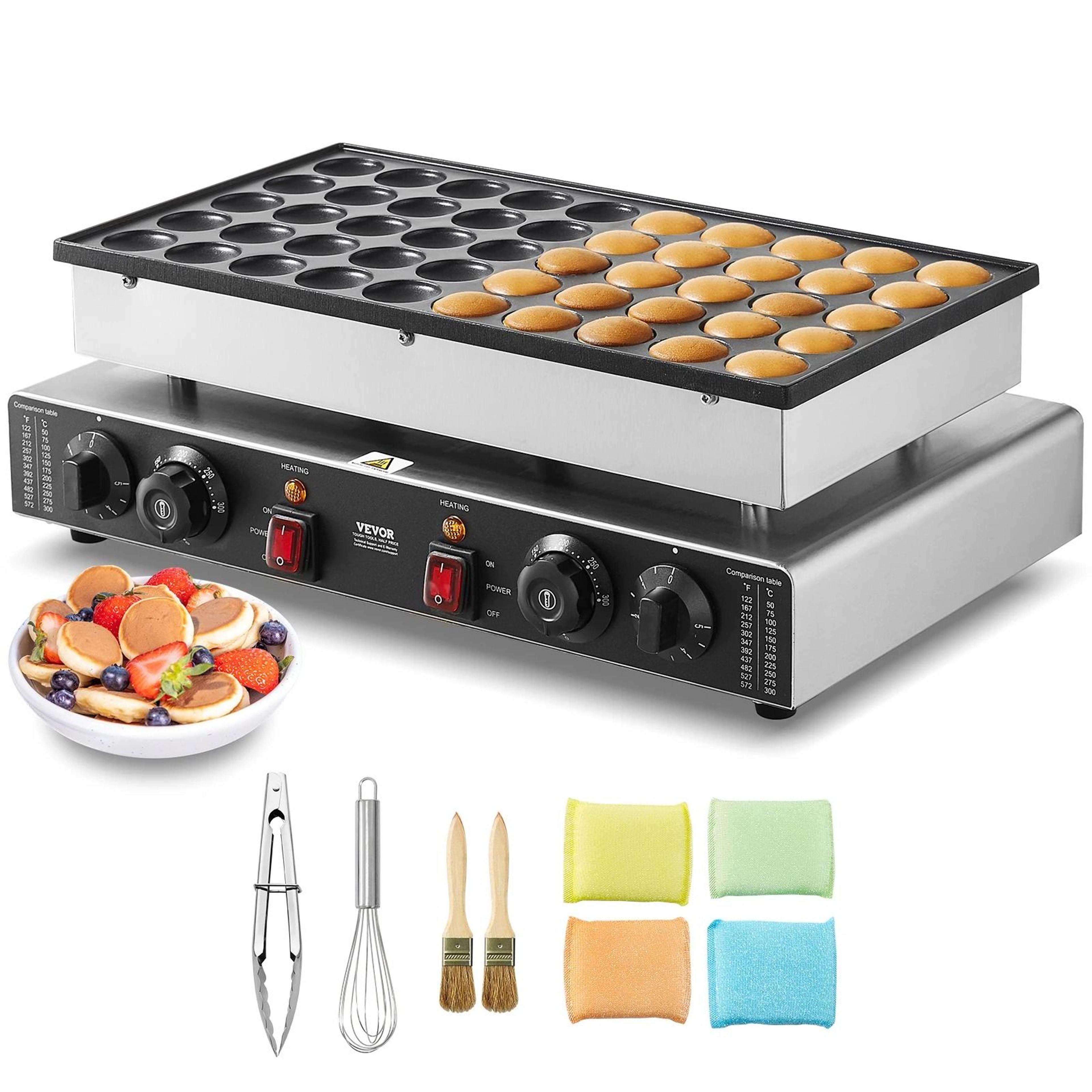 SucceBuy 50 Piece Mini Dutch Pancake Maker With Dual Temperature And Timer Control 0
