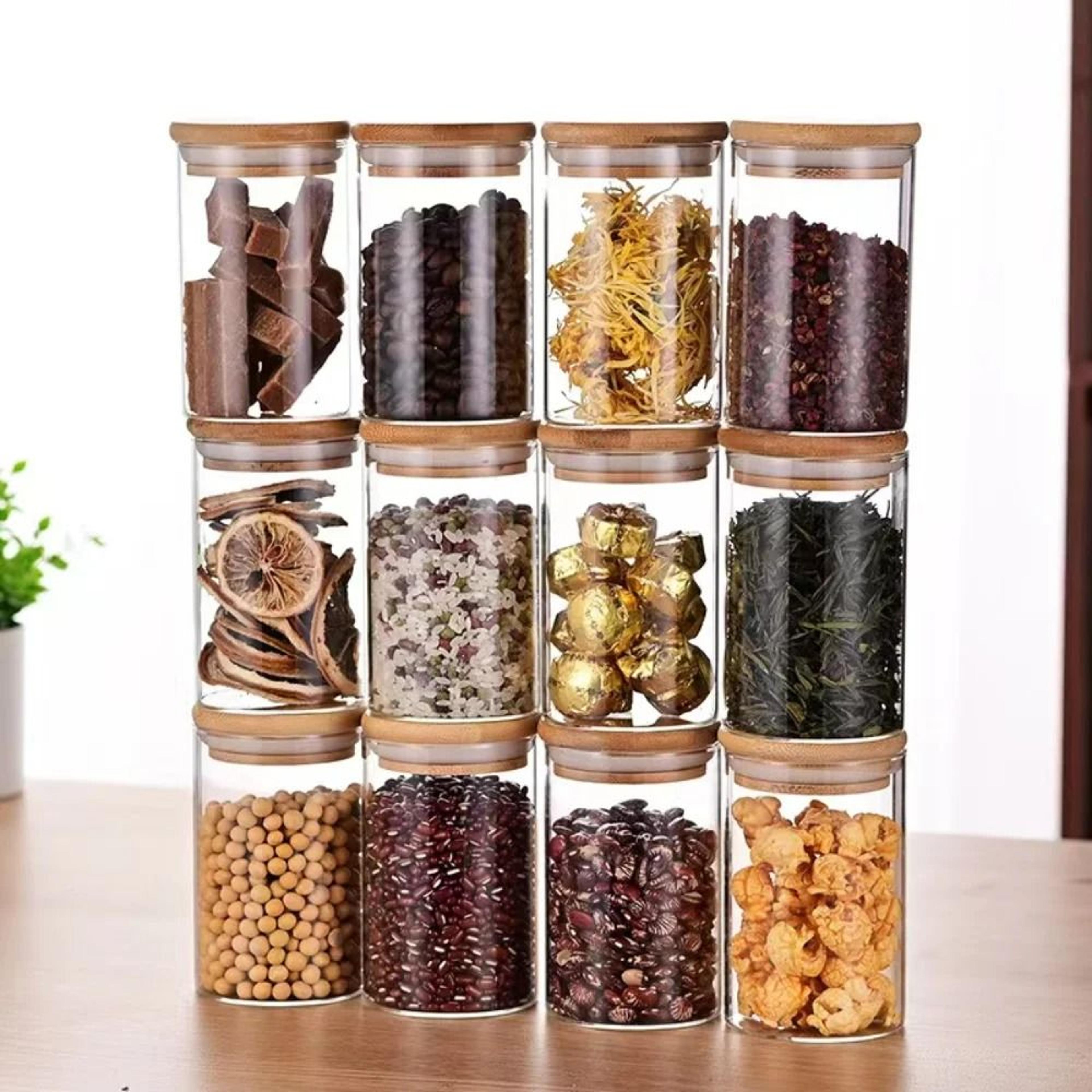 Glass Jar With Bamboo Lid 10oz Airtight Food Storage Container 5