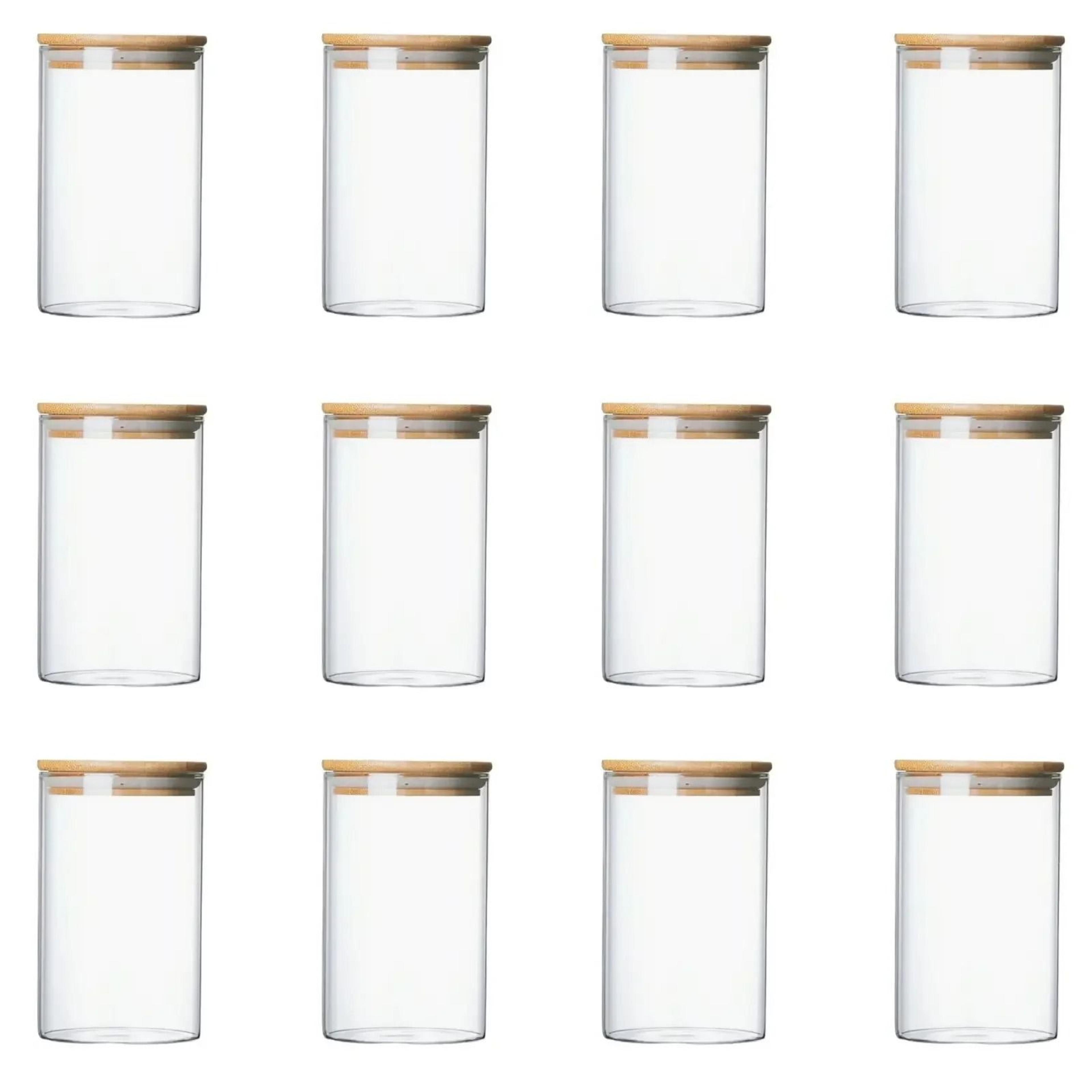 Glass Jar With Bamboo Lid 10oz Airtight Food Storage Container 8