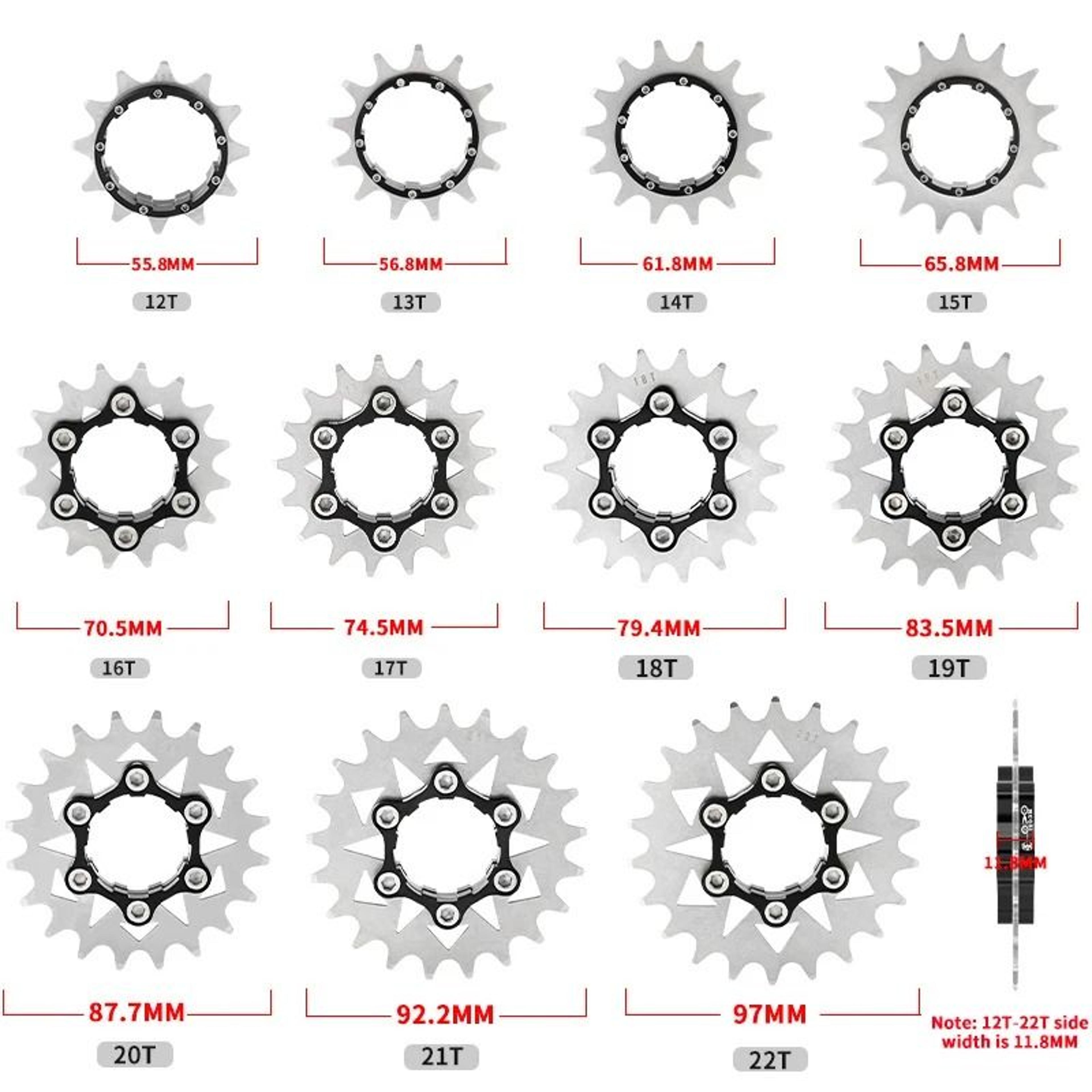 Muqzi Single Speed Cassette Cog Conversion Kit 12T To 22T 3