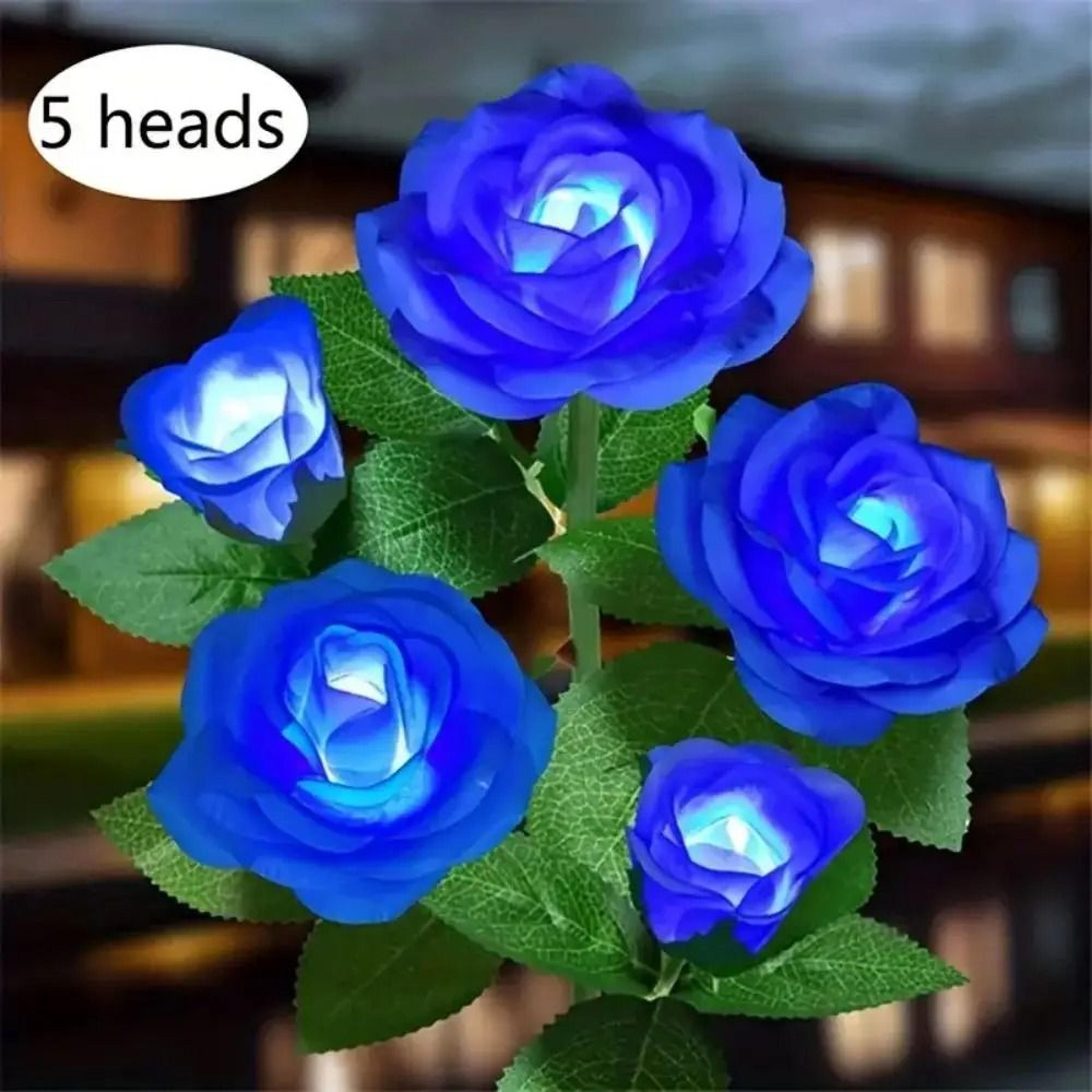 Solar Outdoor Circle Shadow Garden Light Rose Design 6