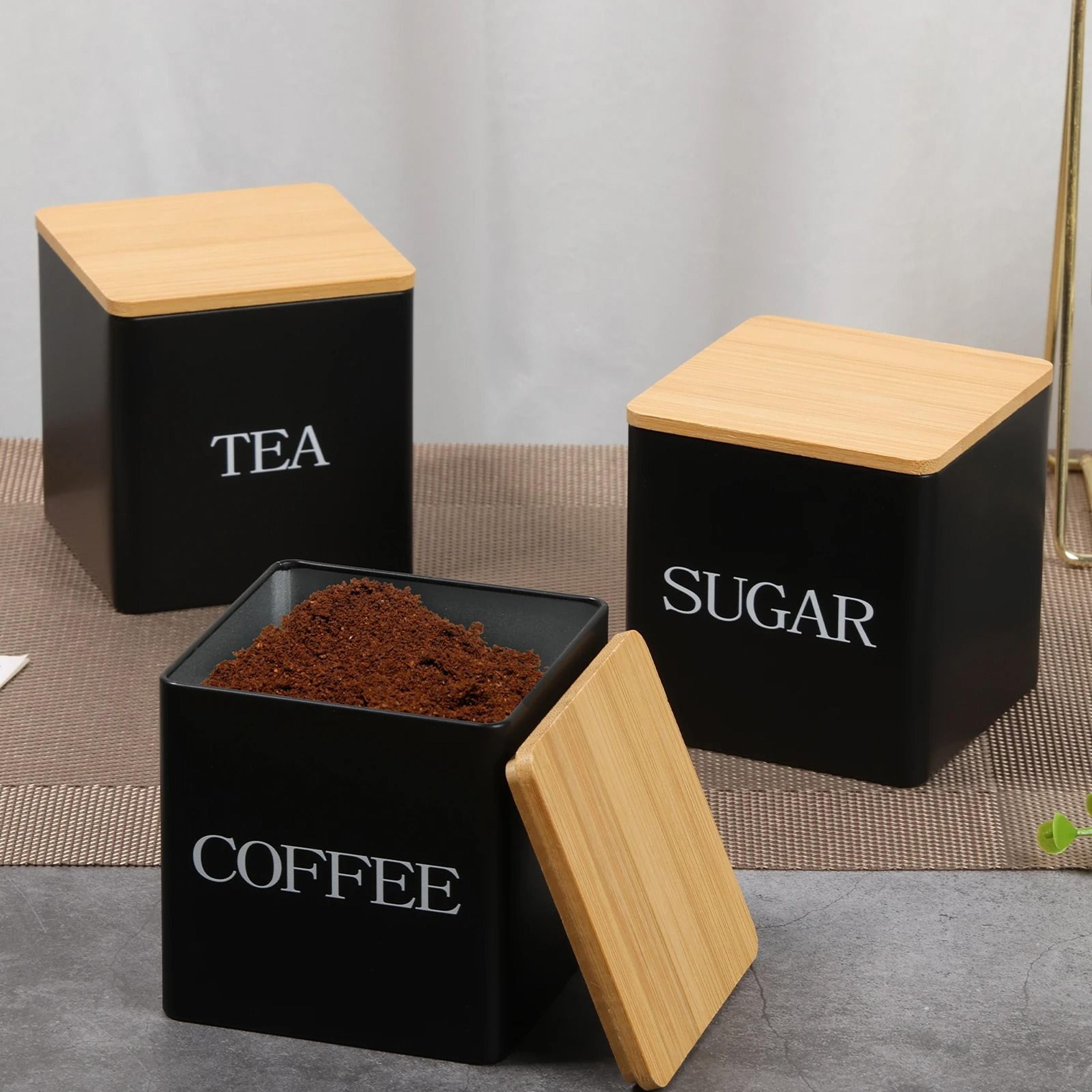 3 Pcs Coffee Bean Storage Canisters Vacuum Sealed Jars 0