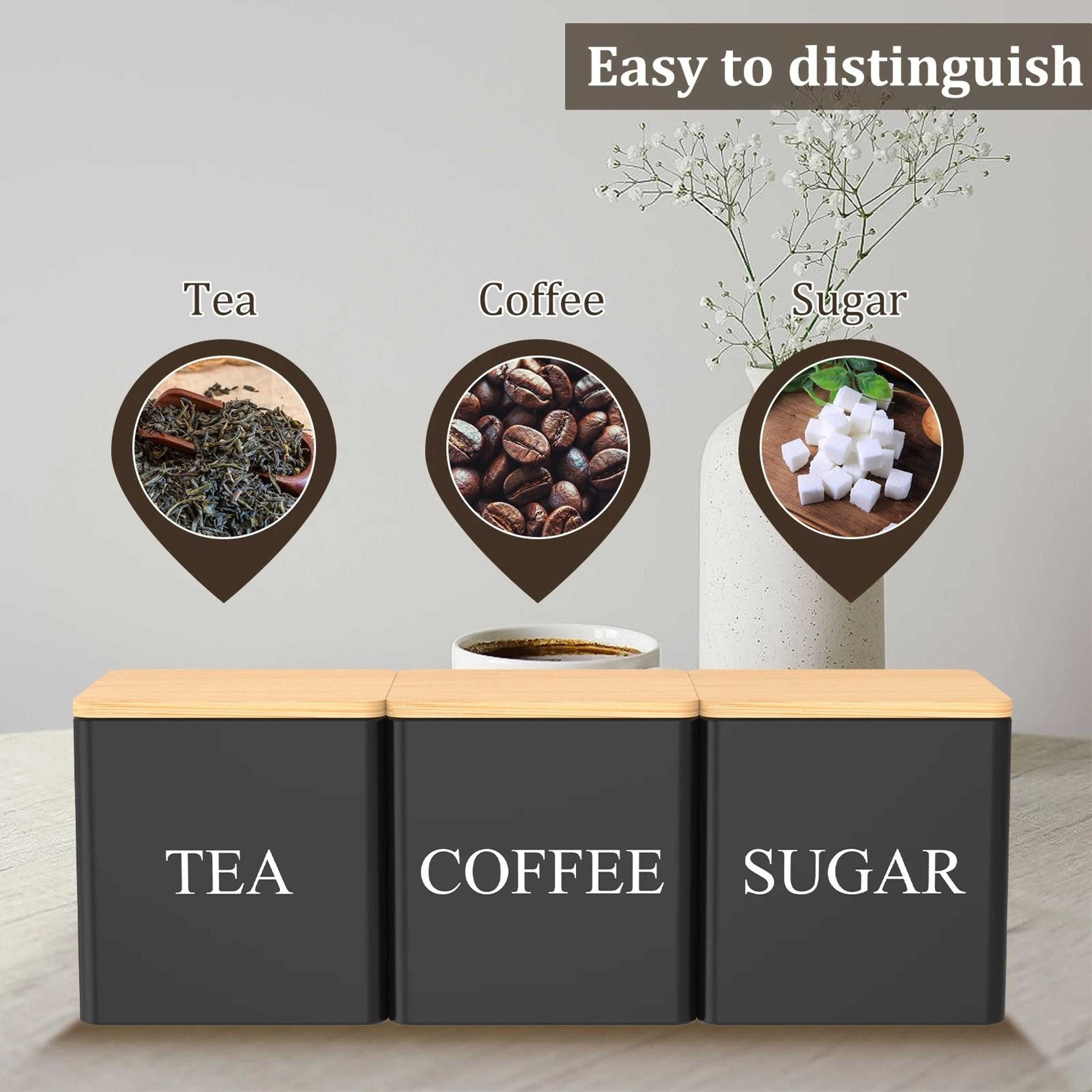 3 Pcs Coffee Bean Storage Canisters Vacuum Sealed Jars 3