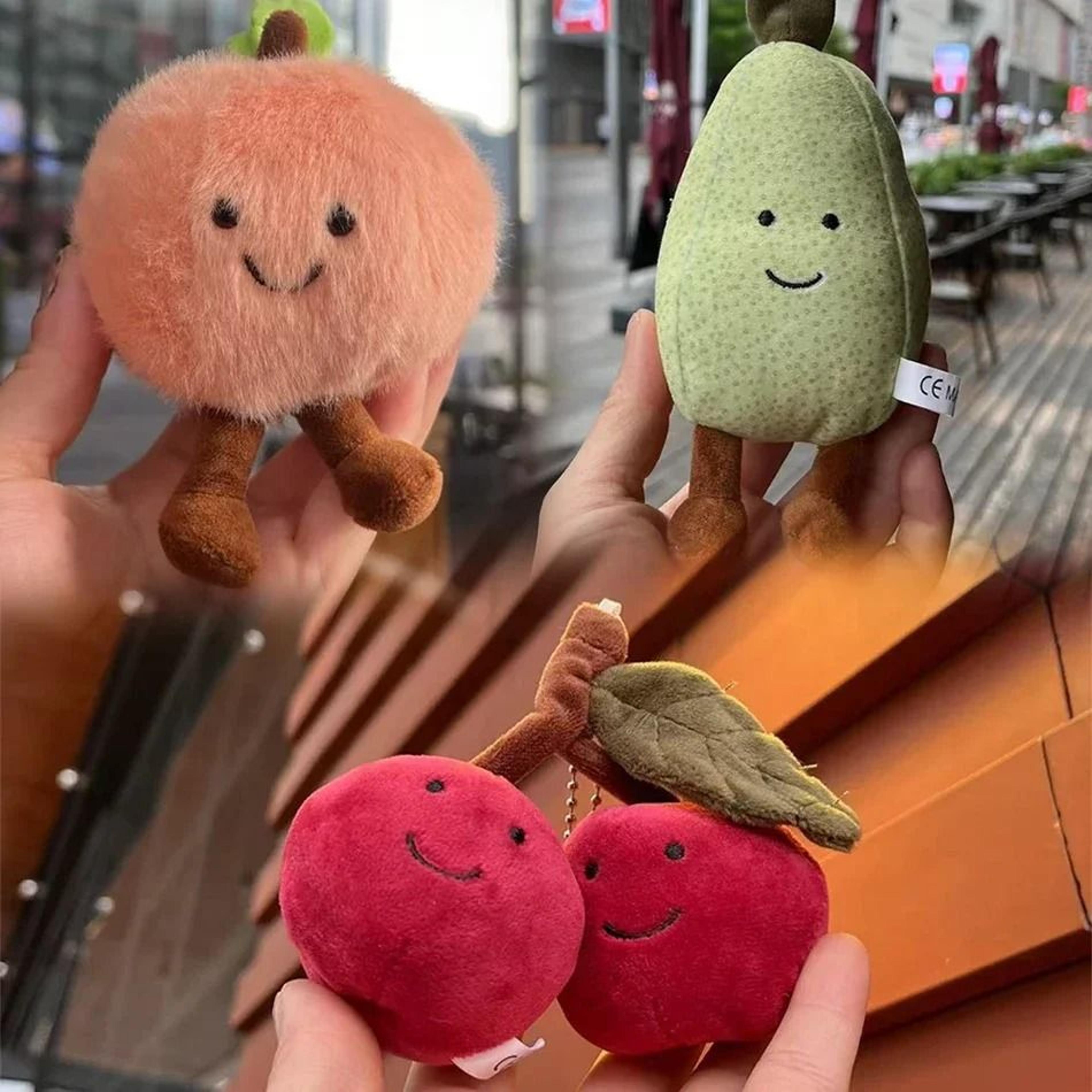 Fruit Plush Doll Smiling Peach Cherry Pear Plush Toy 6