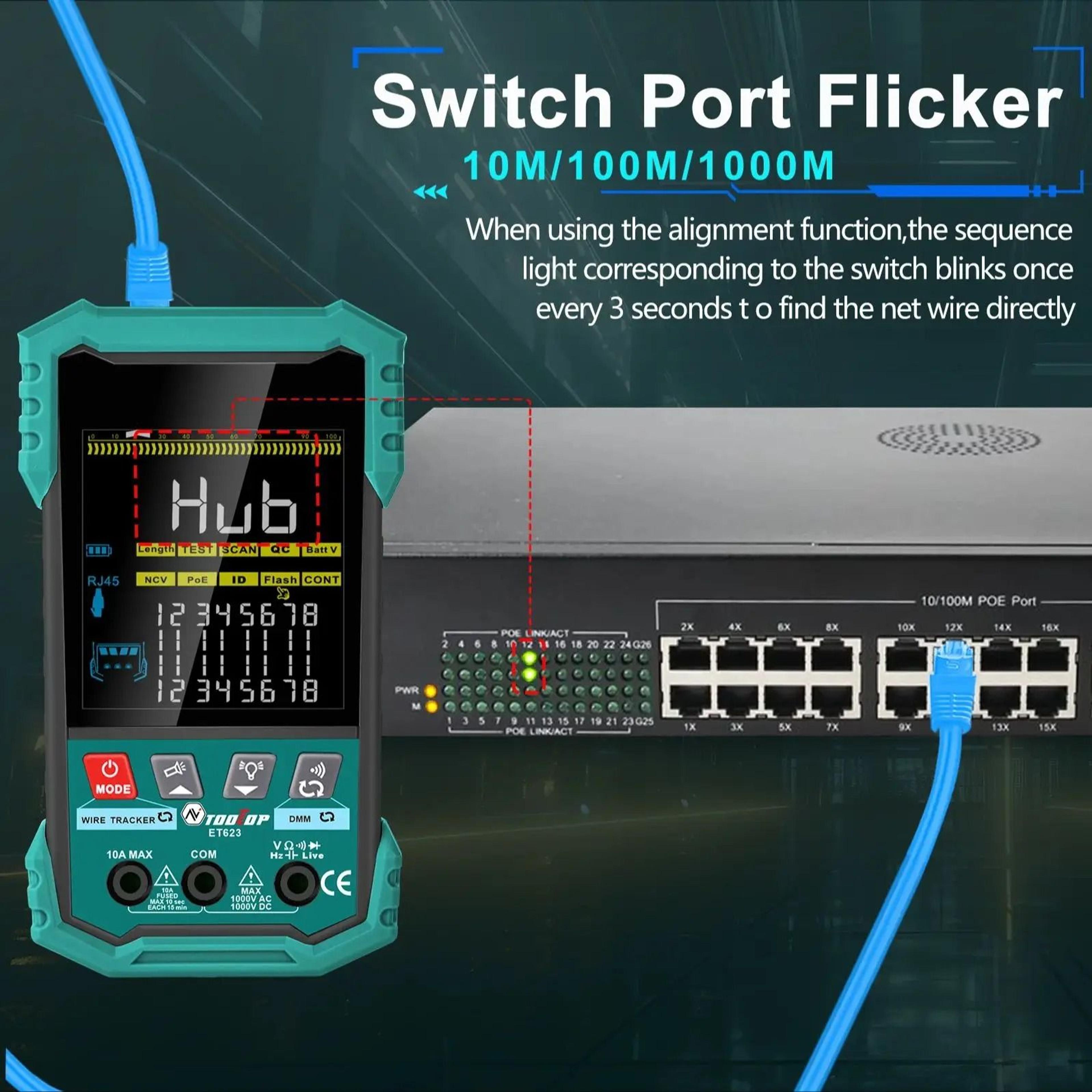 TOOLTOP ET622 Network Cable Tester POE Breakpoint Detector 4
