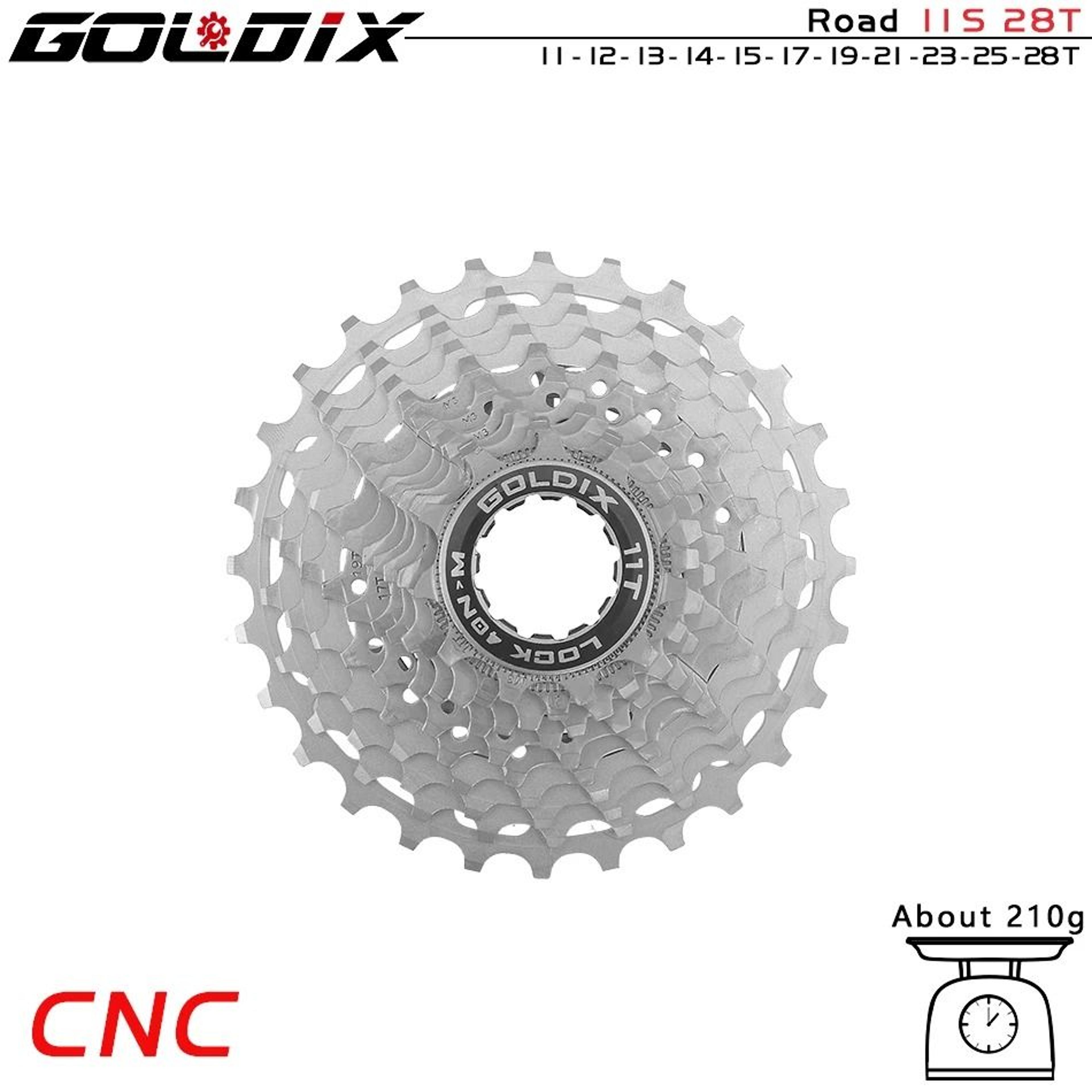 Goldix Ultralight Aluminum Road Bike Cassette 11 12 Speed 5