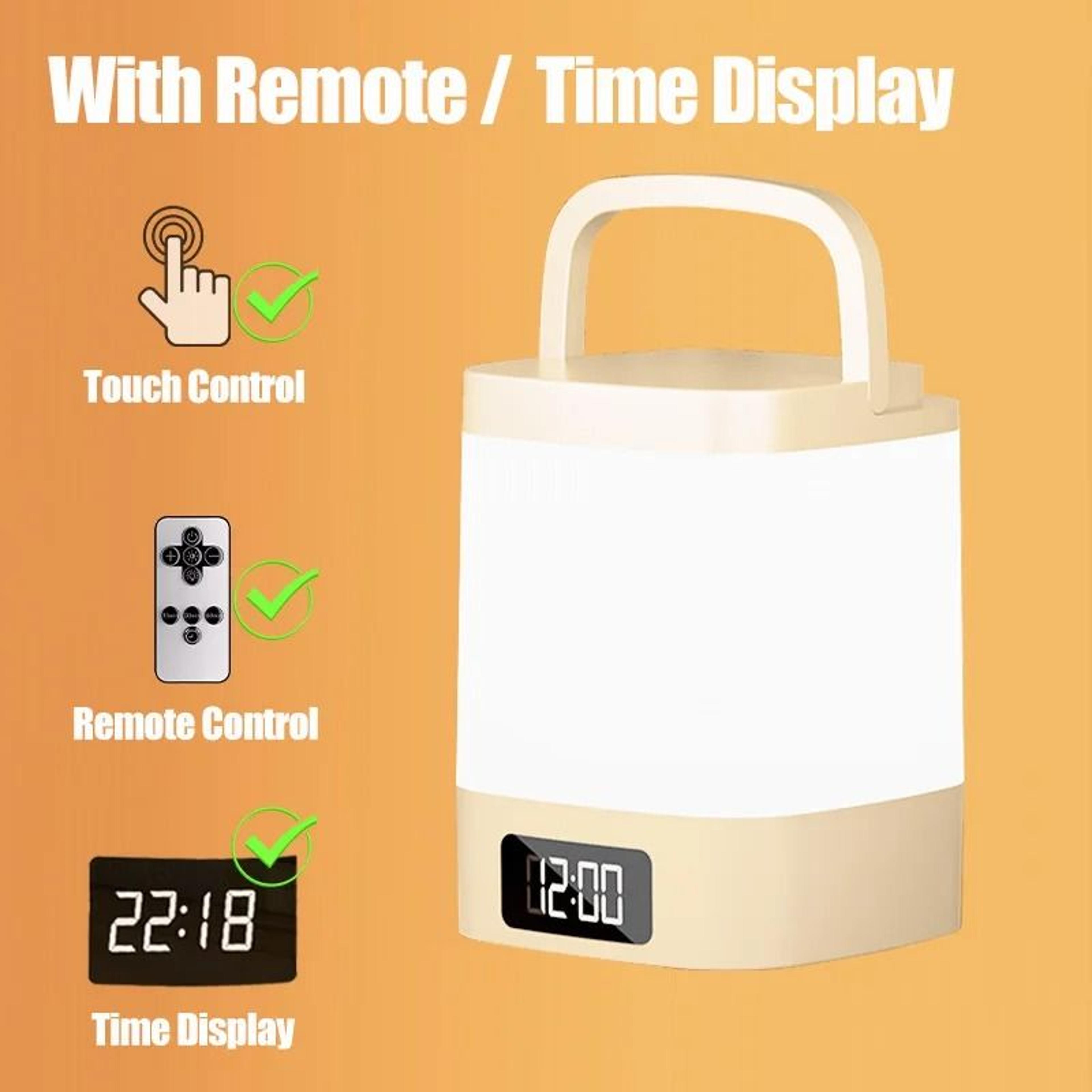 Touch Night Light Rechargeable 3 Color LED Bedside Lamp 14