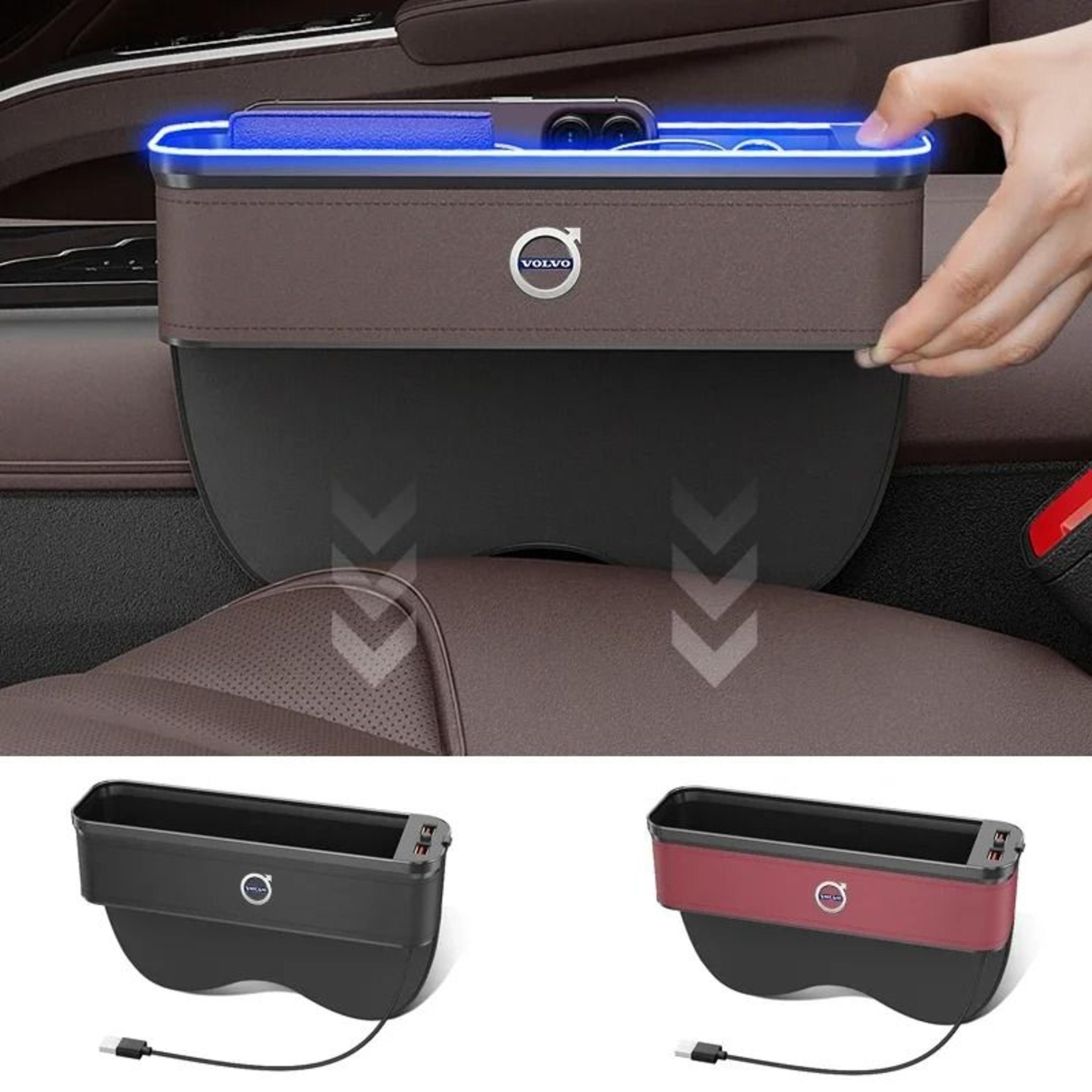Volvo Seat Crevice Storage Box USB Charging Gap Slot Organizer 1
