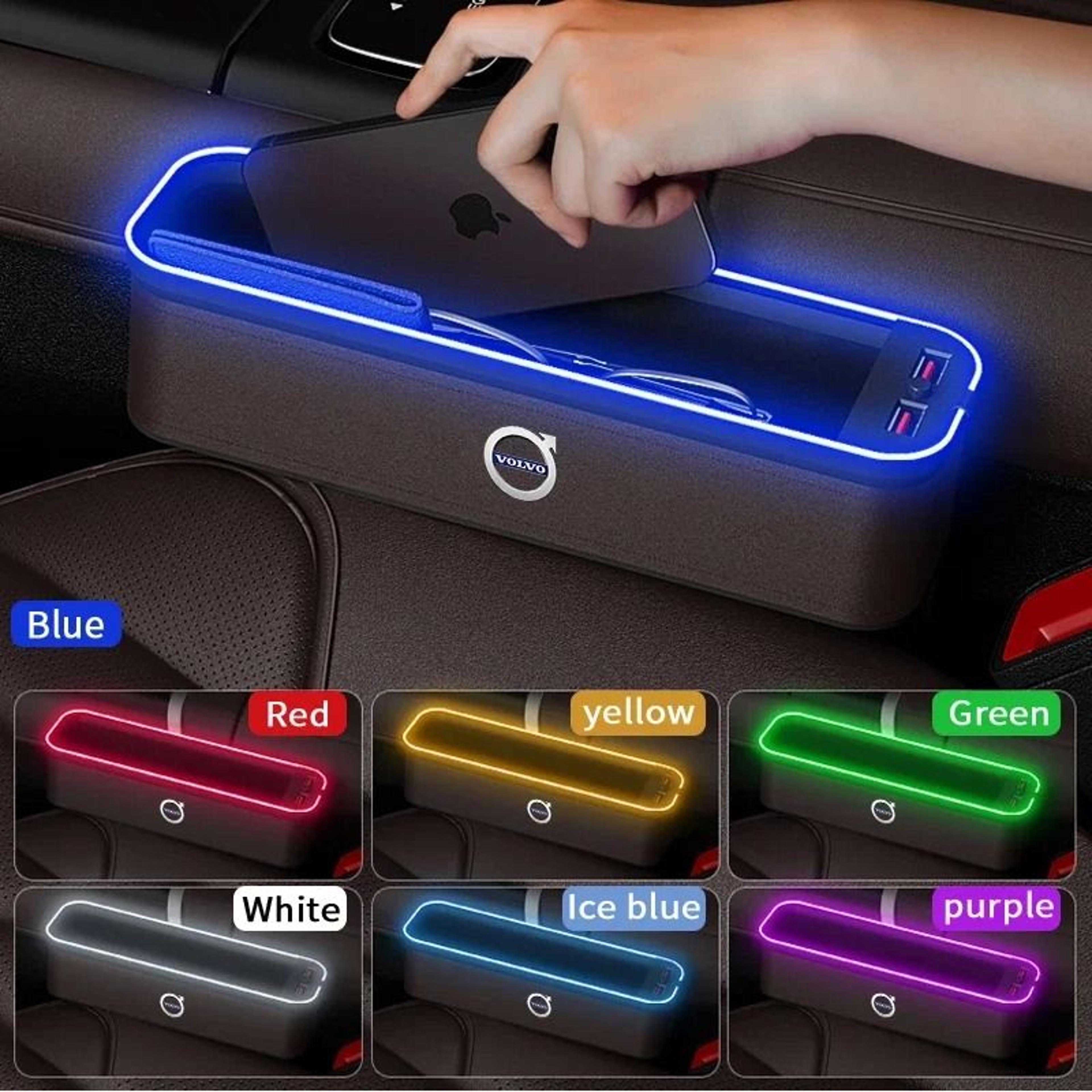 Volvo Seat Crevice Storage Box USB Charging Gap Slot Organizer 2