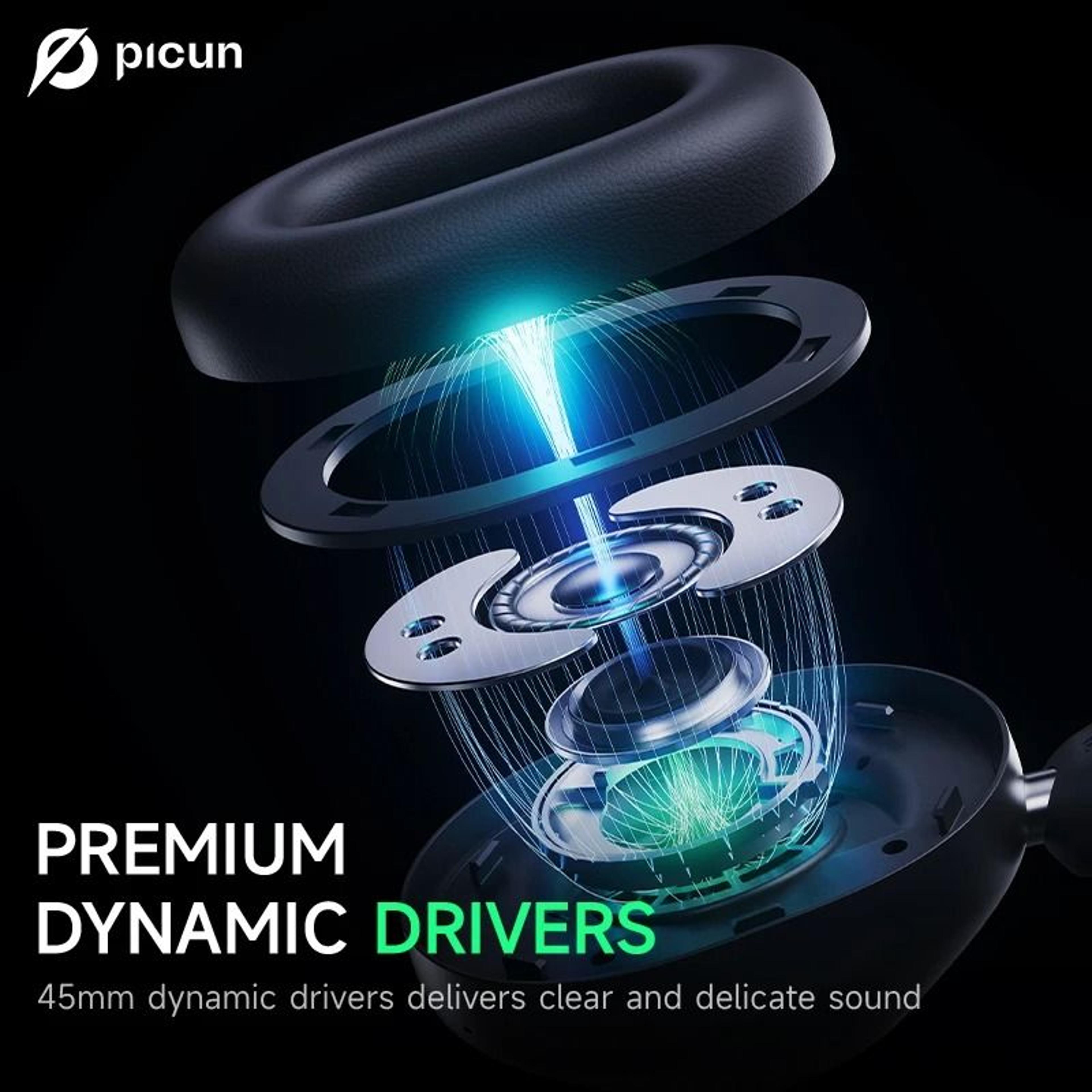 Picun F6 Active Noise Cancelling Bluetooth Headset 4