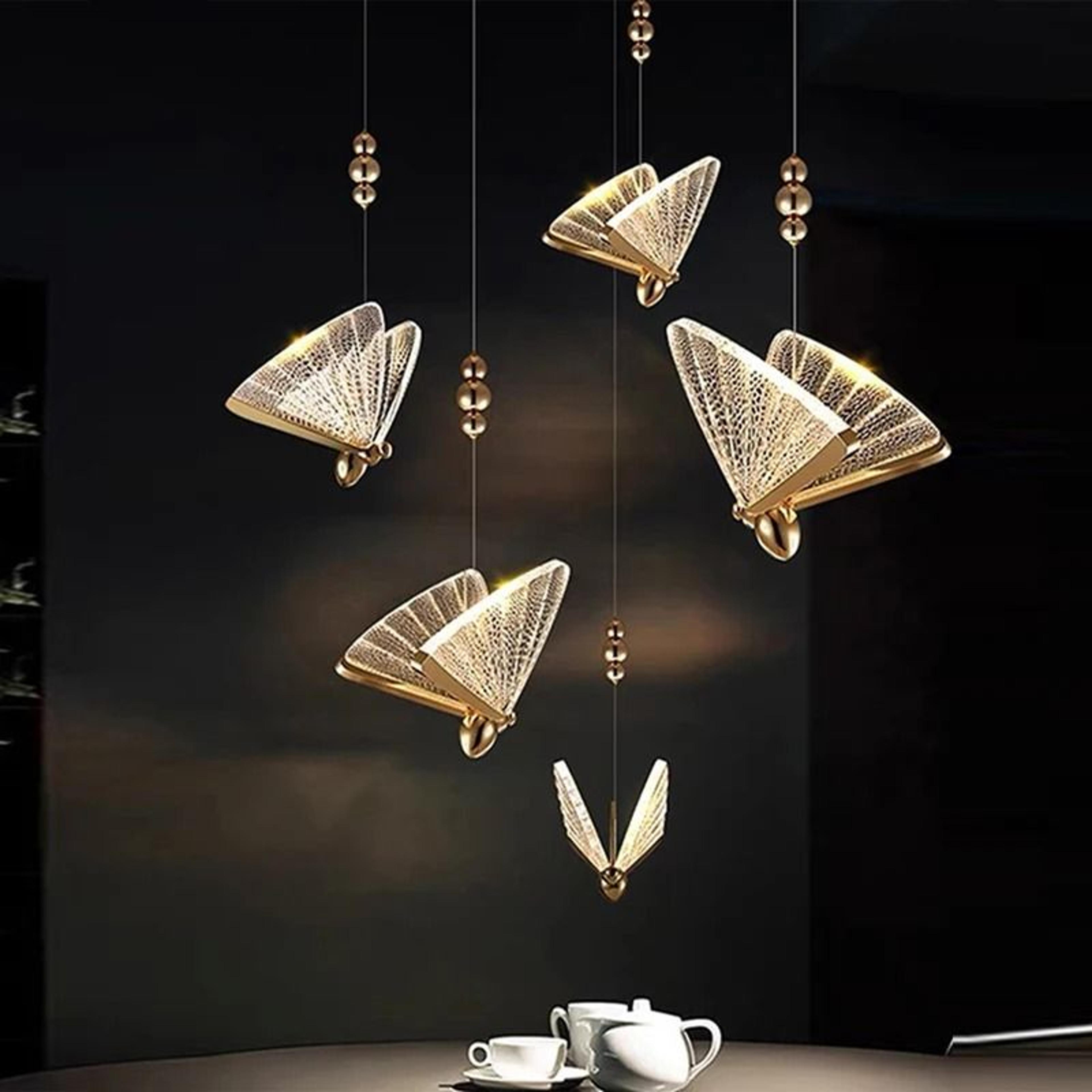 Nordic Butterfly LED Cord Pendant Light For Bedroom Living Room 0