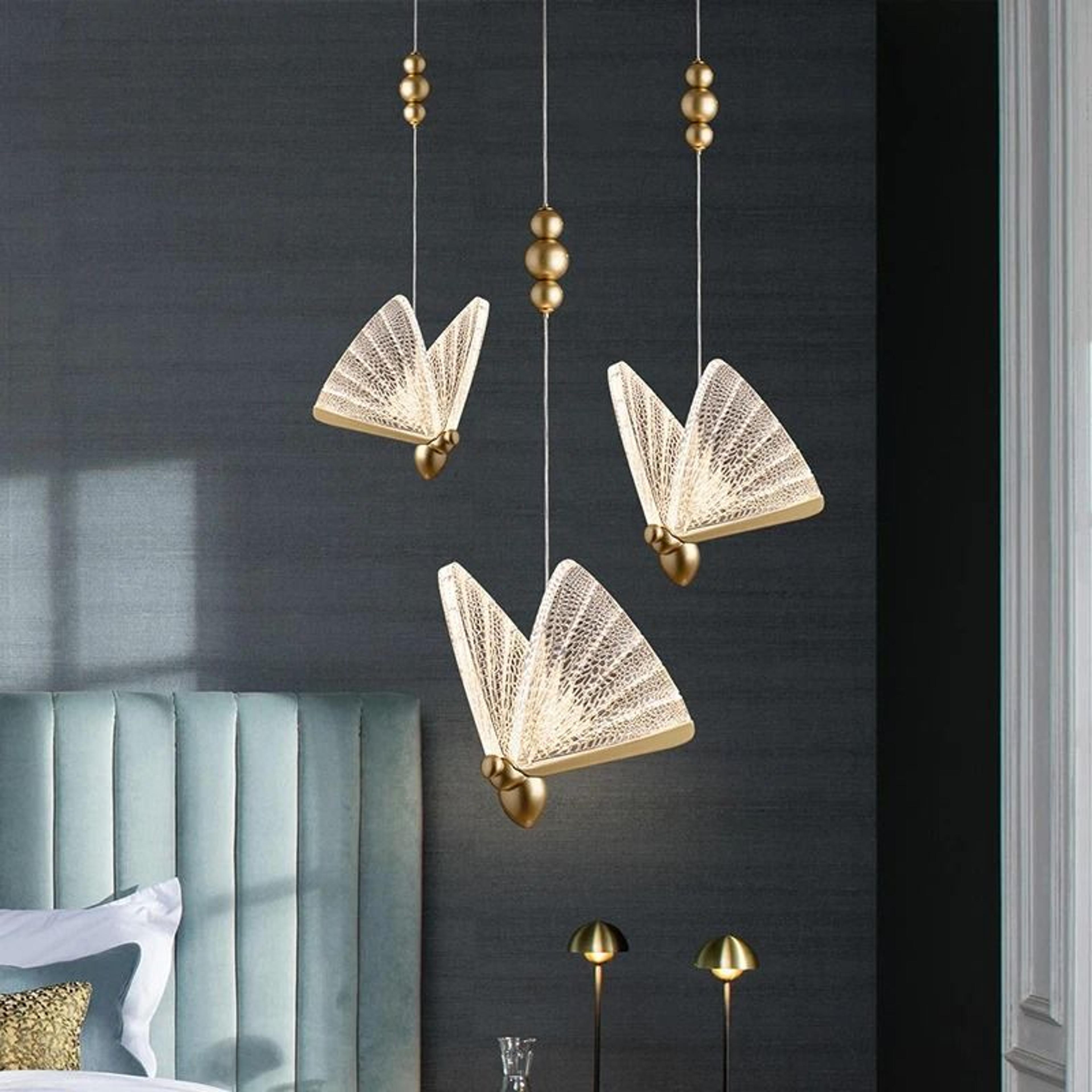 Nordic Butterfly LED Cord Pendant Light For Bedroom Living Room 2