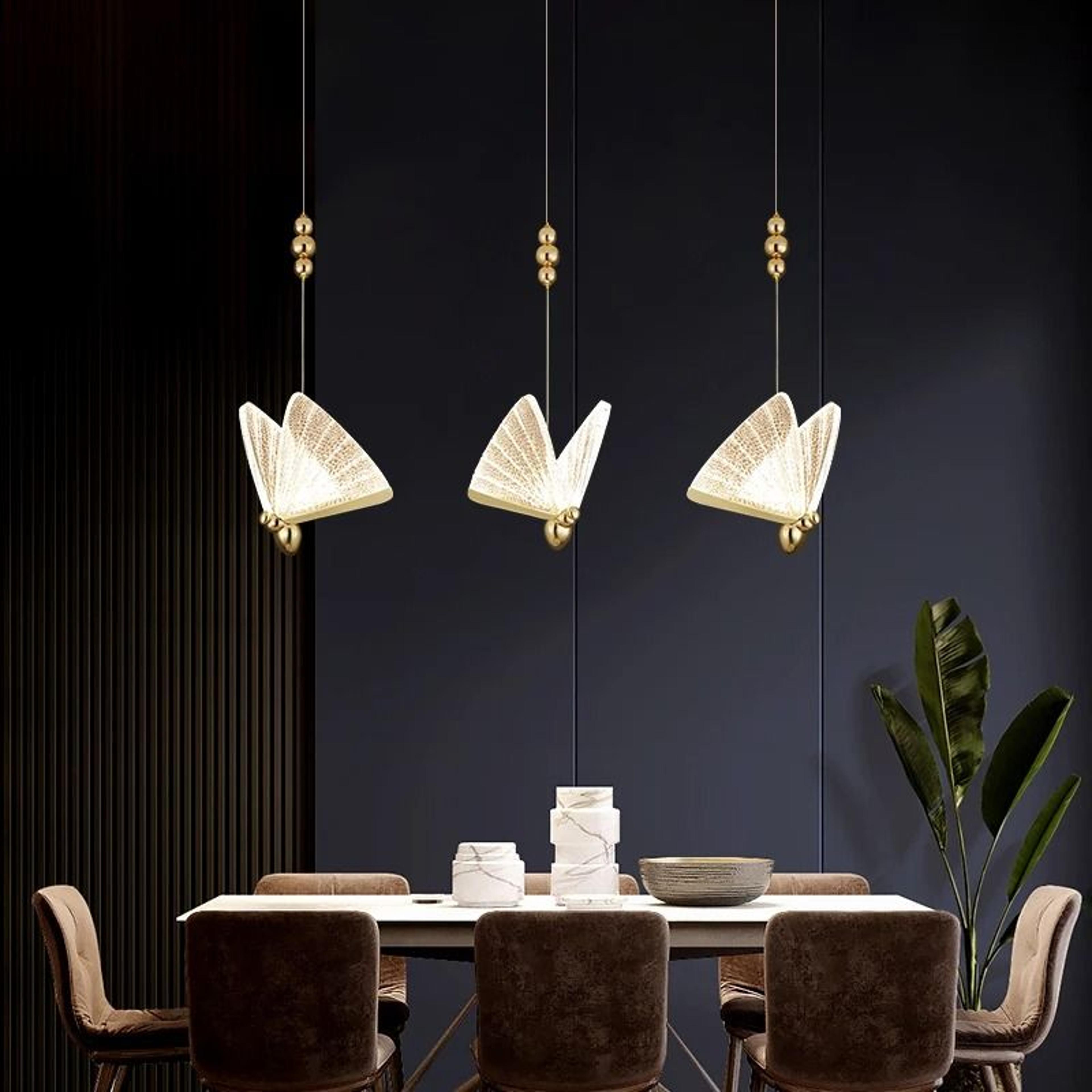 Nordic Butterfly LED Cord Pendant Light For Bedroom Living Room 5