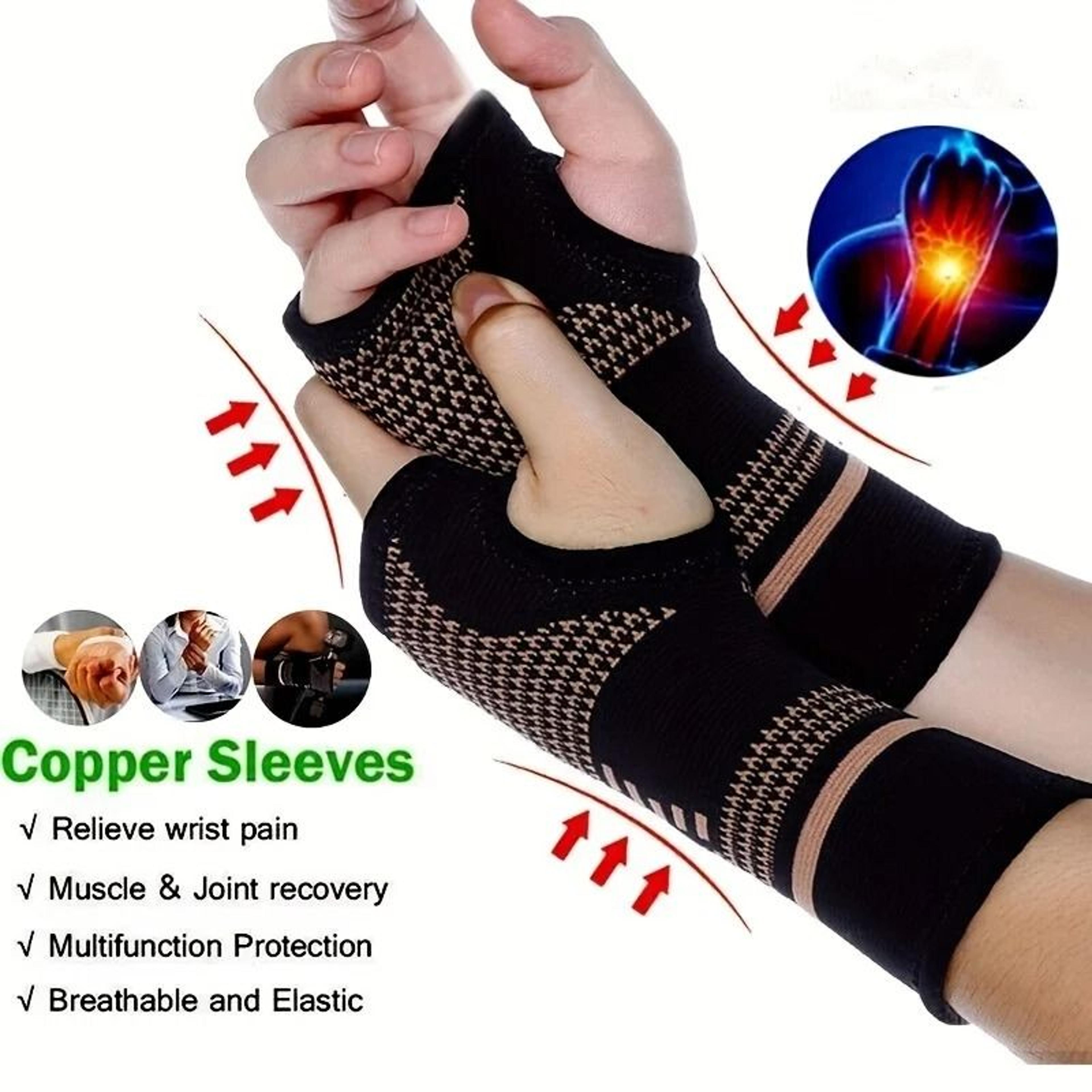 Copper Fiber Elastic Sport Wrist Brace Hand Support Bandage 6
