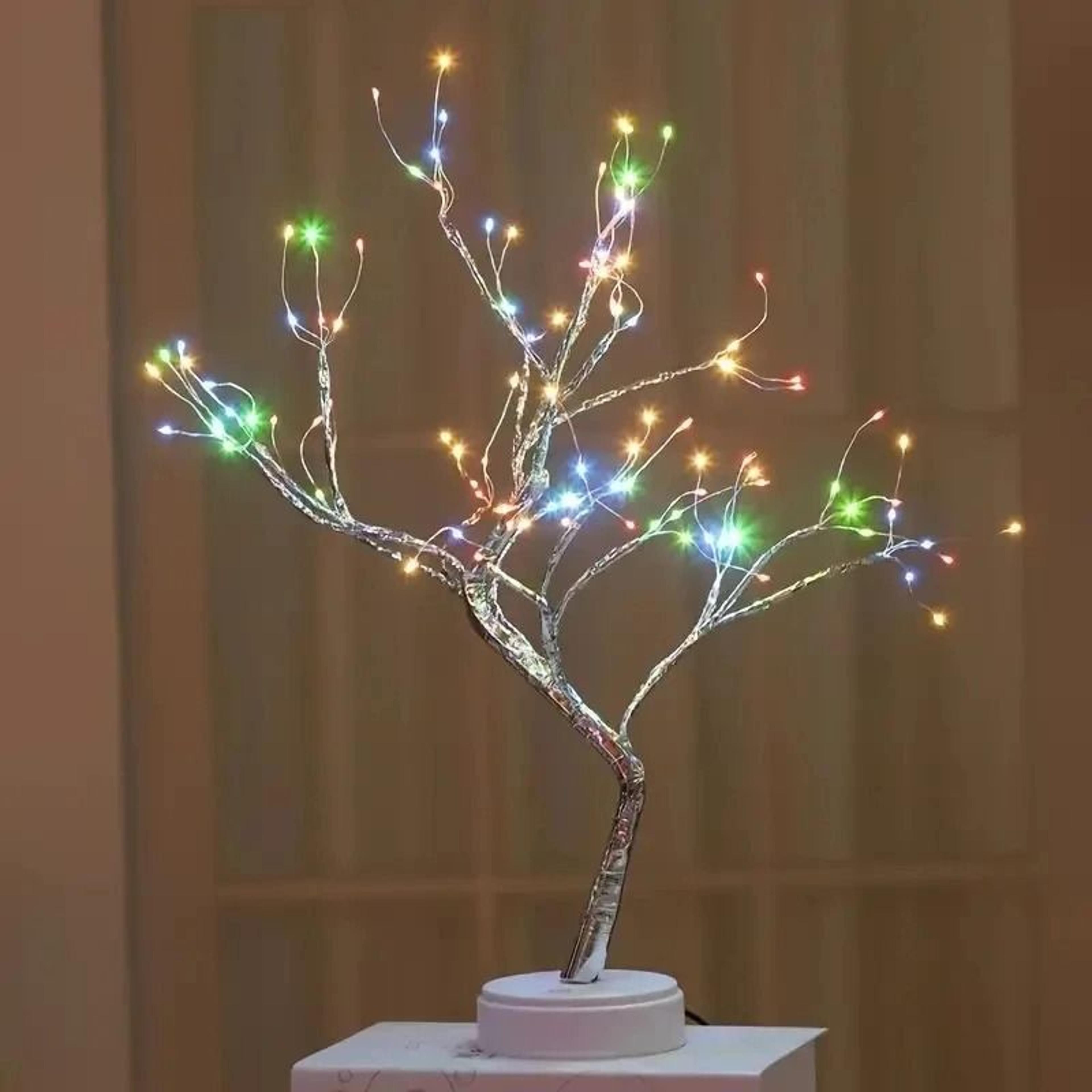 Colorful Bonsai 108 LED Tree Light Battery USB Power Indoor Night Lamp 6