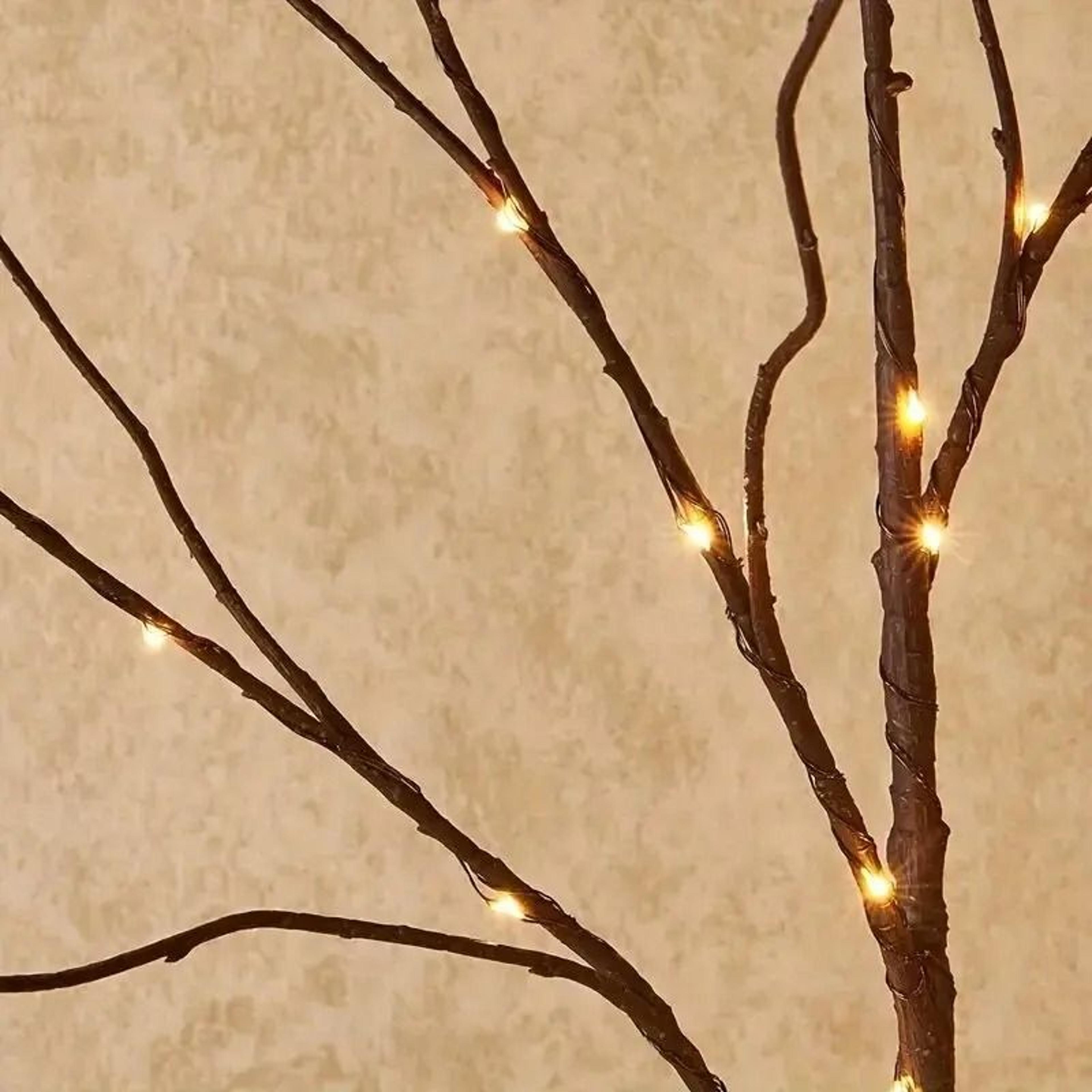 74 Cm 50LED Brown Artificial Branches Lights Battery Powered Indoor Decoration Light 2