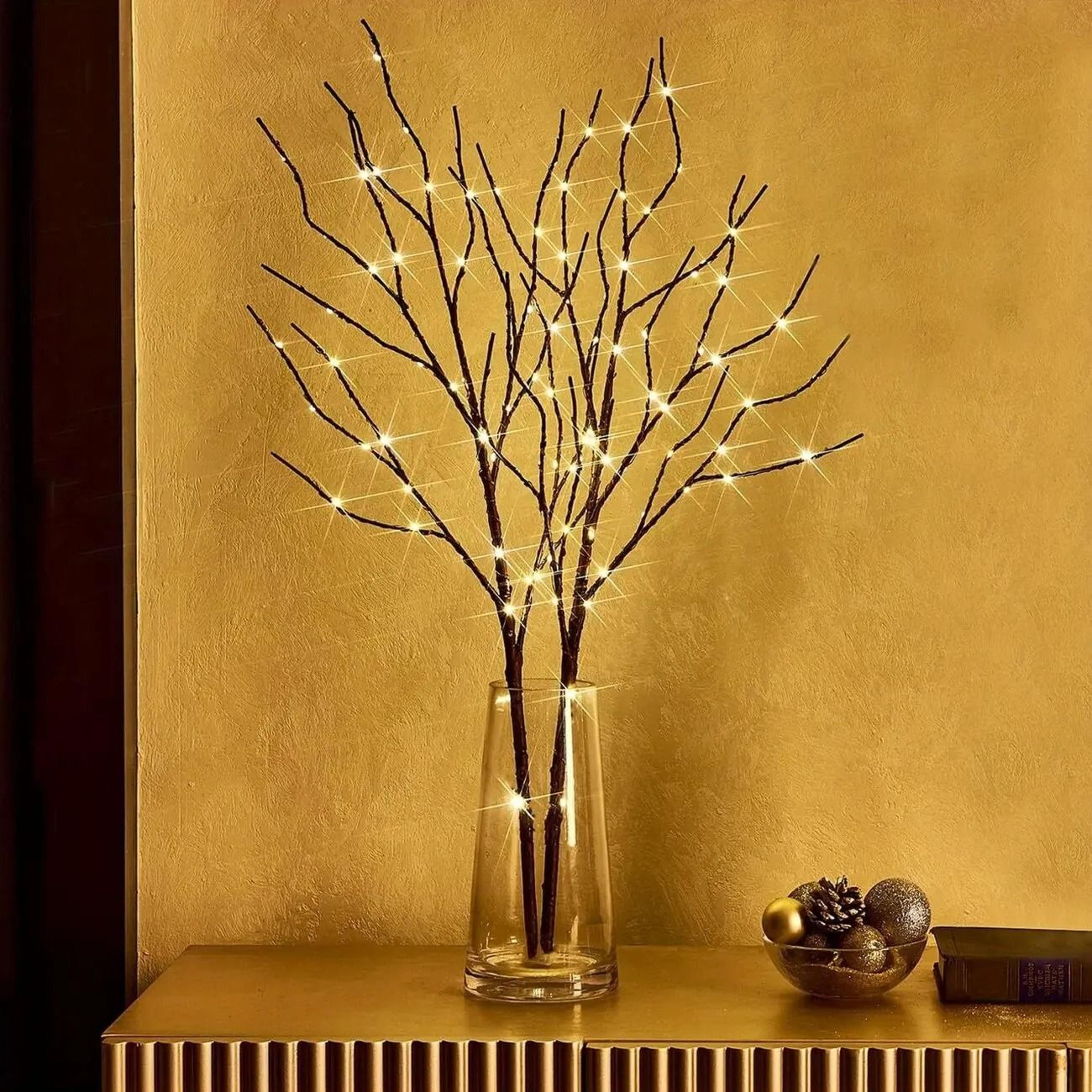 74 Cm 50LED Brown Artificial Branches Lights Battery Powered Indoor Decoration Light 4
