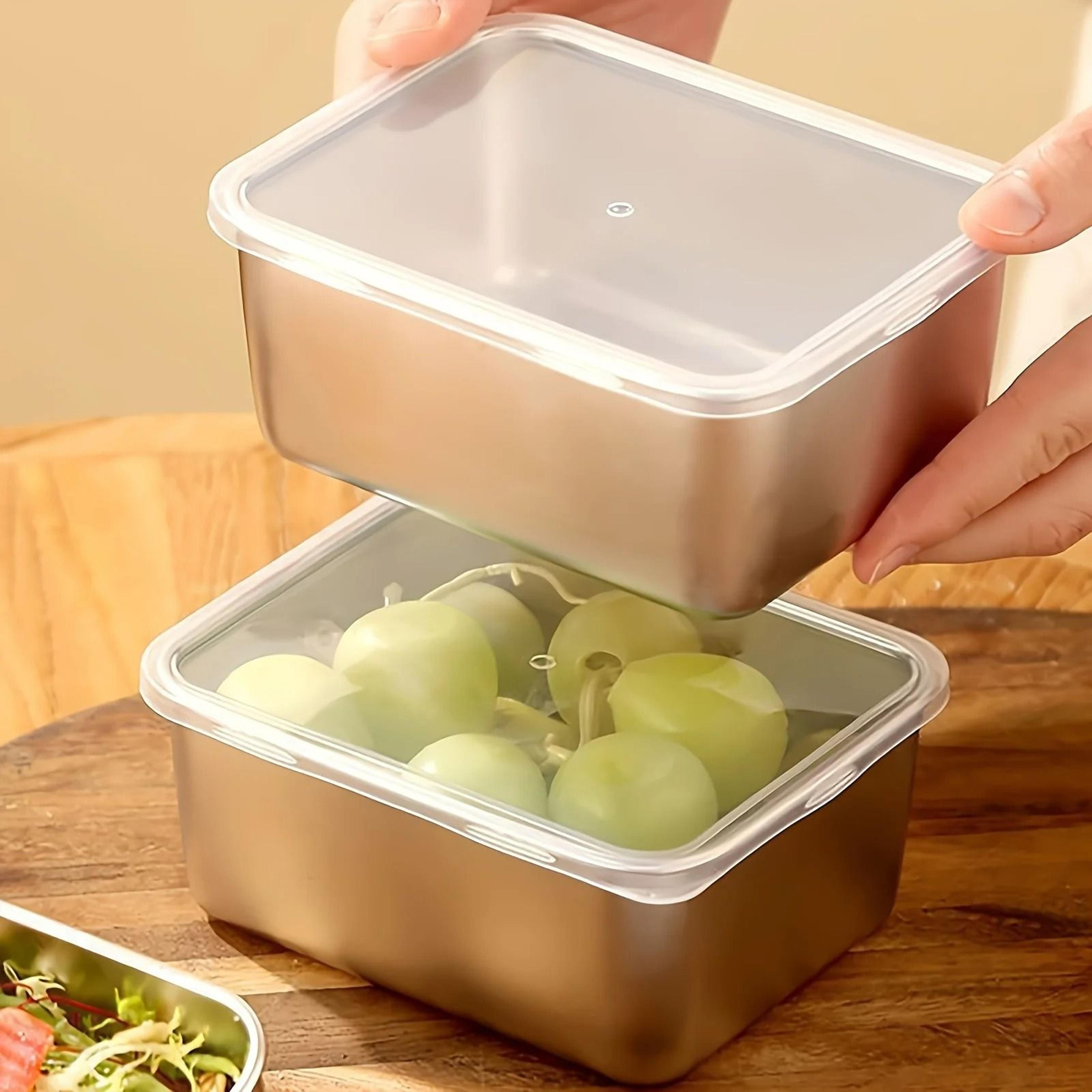 6 Piece Stainless Steel Food Storage Containers With Lids Leakproof Stackable Reusable 5
