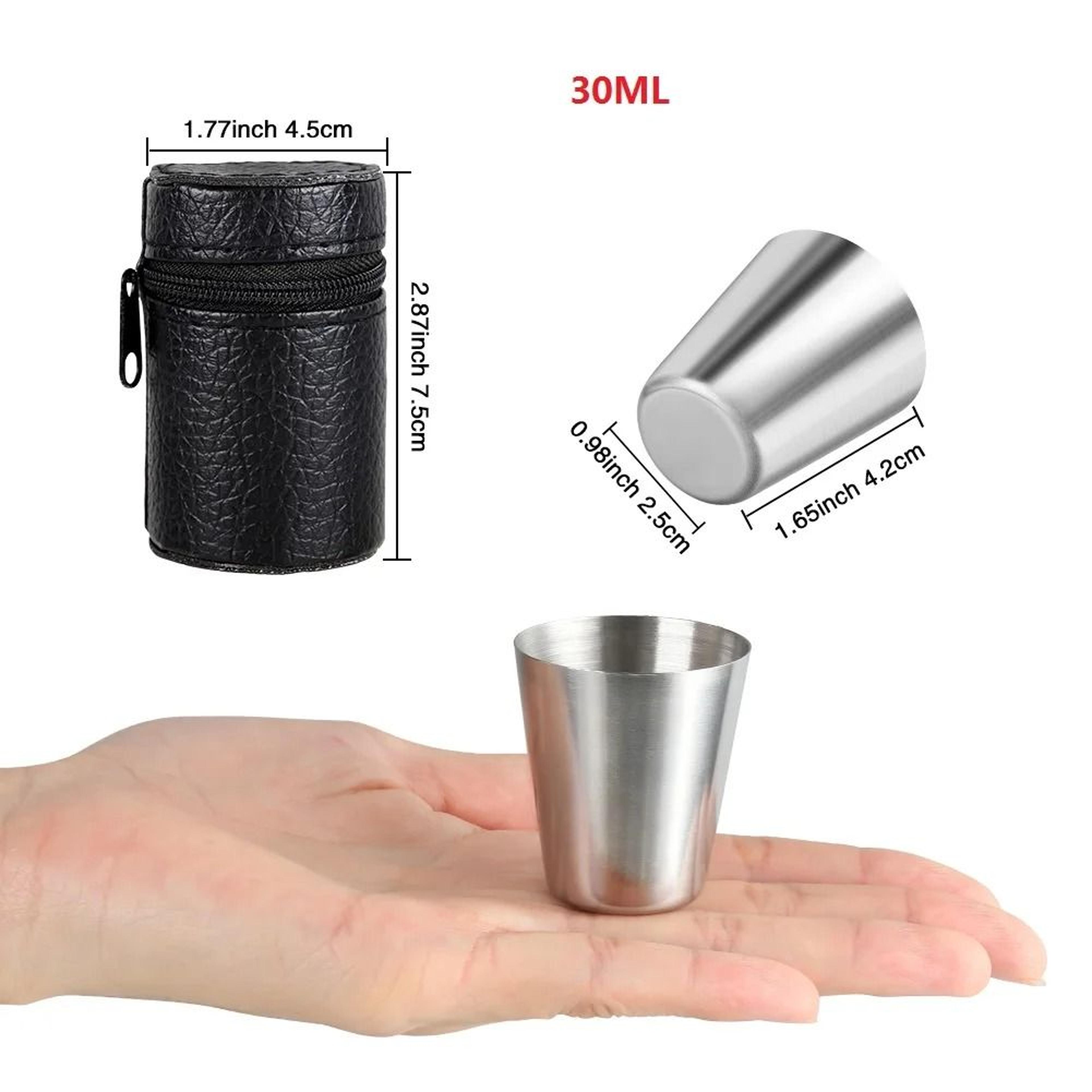 Stainless Steel Mini Cups Set Portable Travel Drinkware With Case 2