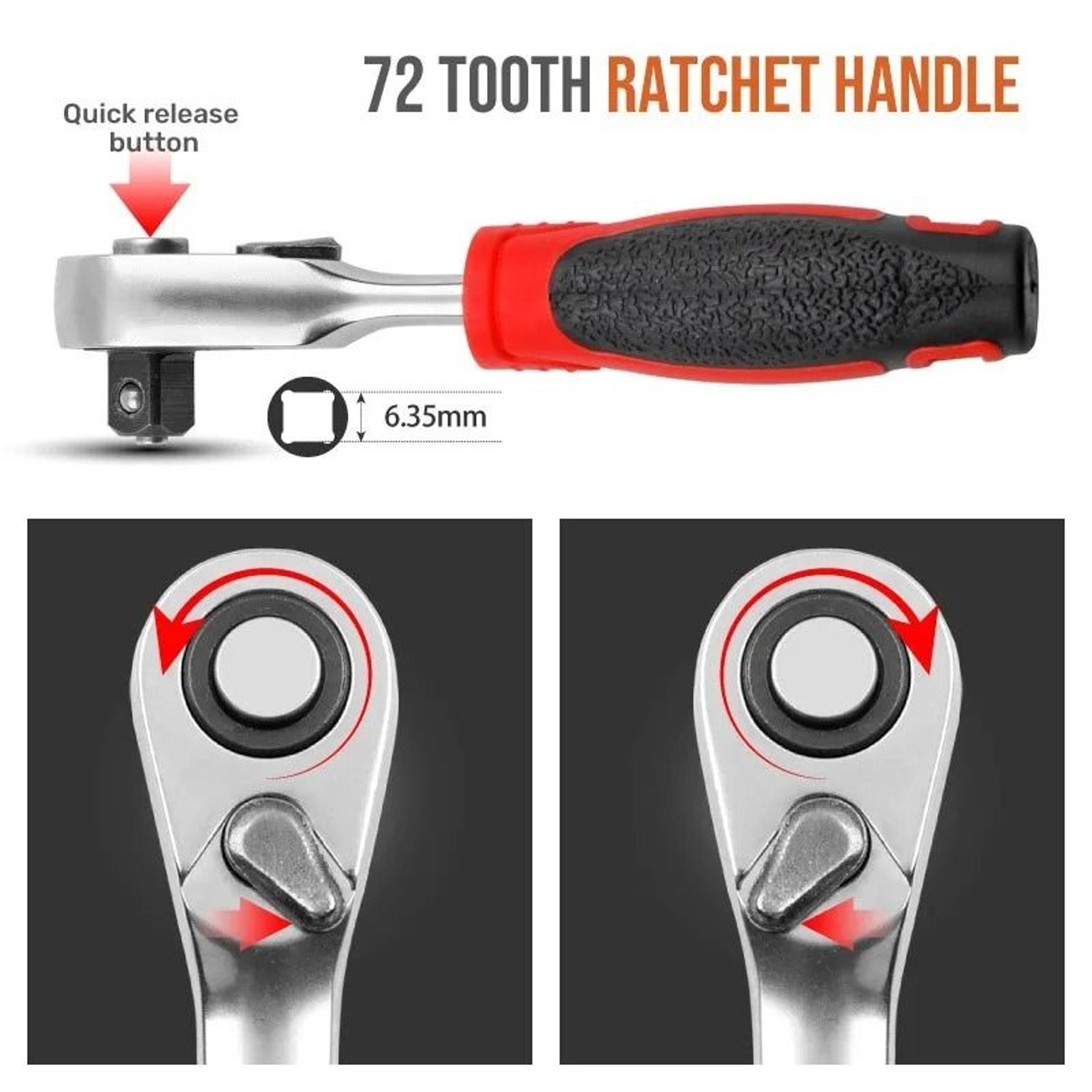 Mini Ratchet Wrench Double End Quick Socket Screwdriver Hex Torque Set 3