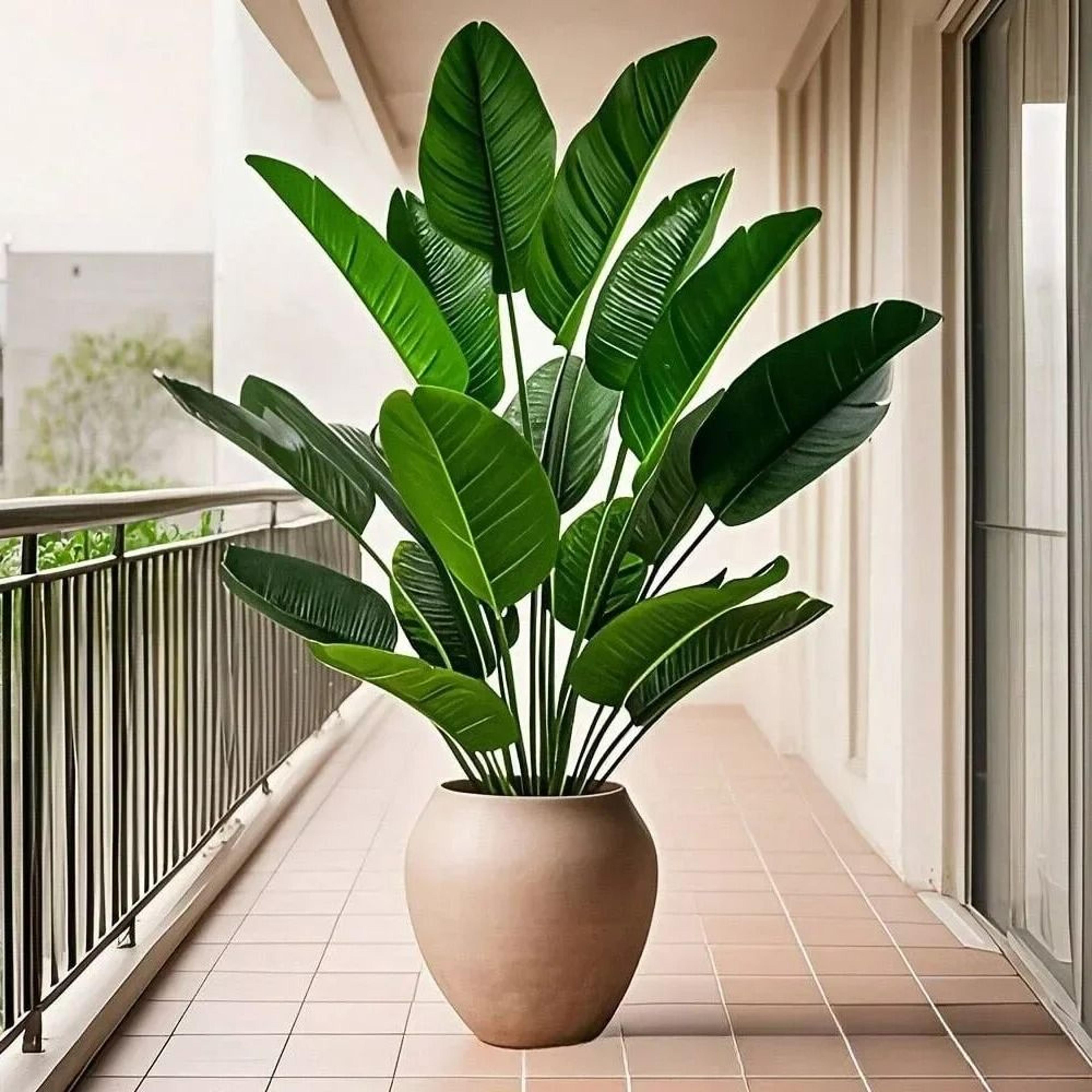 Large Artificial Tropical Palm Tree Leaves Real Touch For Home Garden Party Decor 3