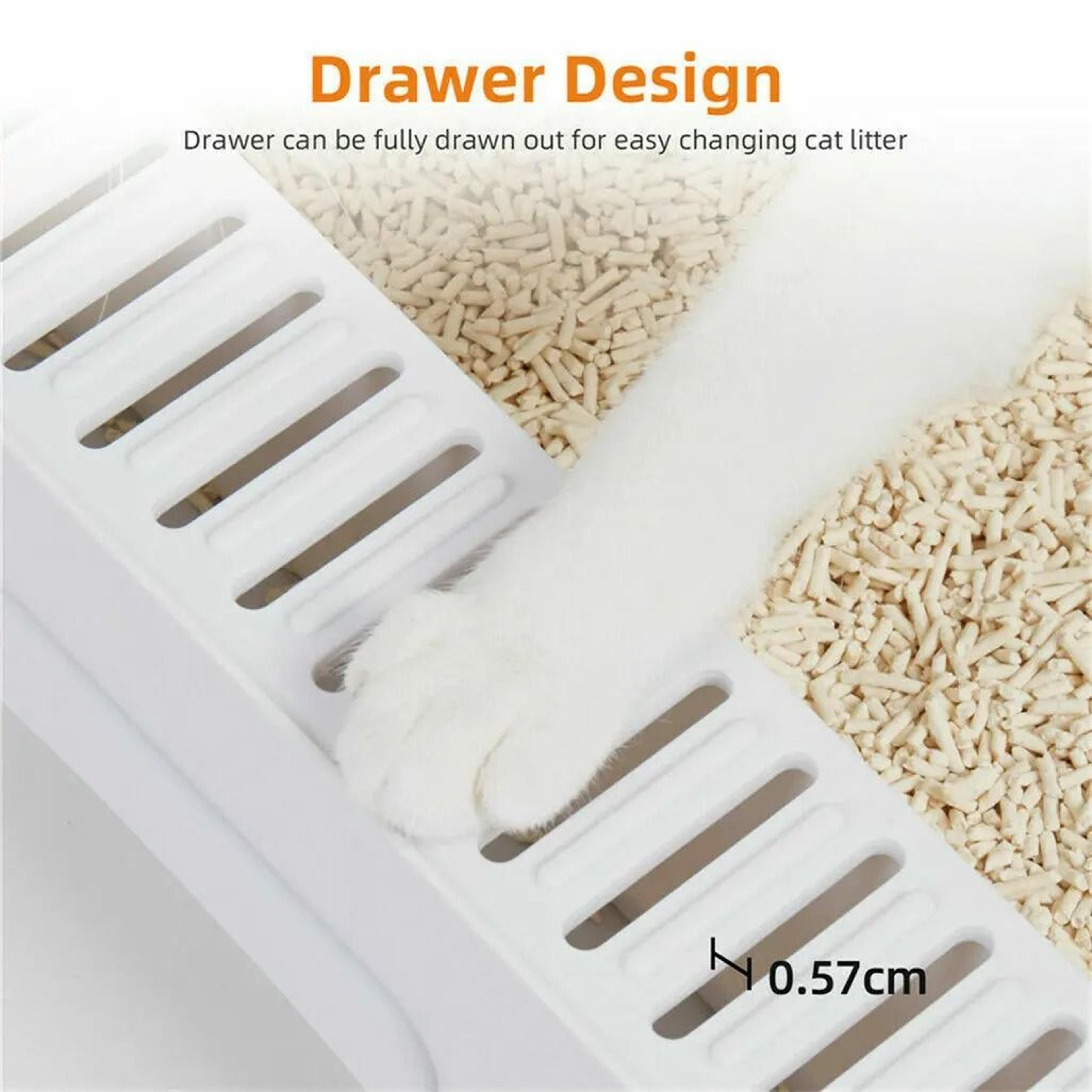 Cat Litter Box With Scoop And Tray Sifting Enclosed Foldable Kitten Toilet 5