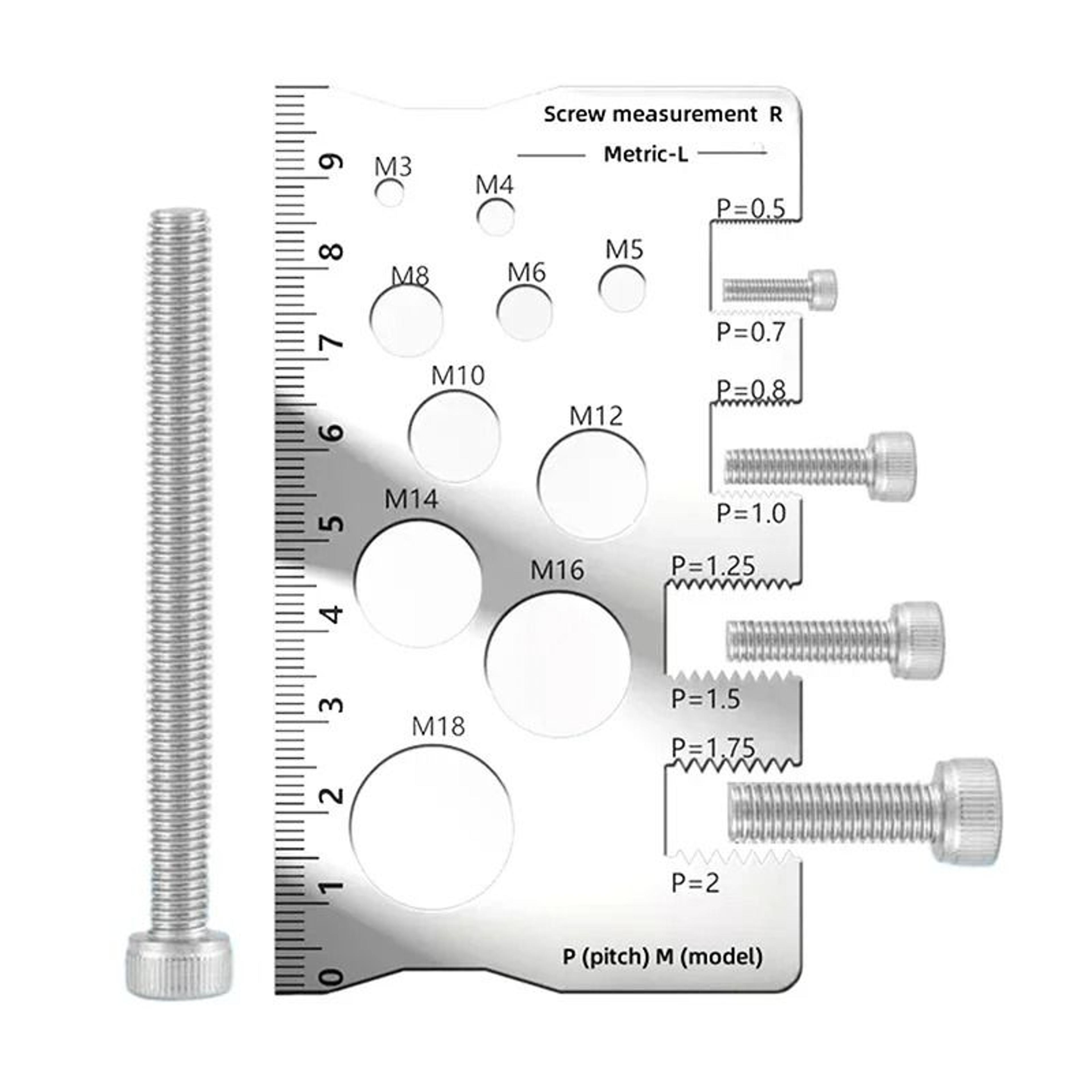 High Accuracy Industry Standard Pitch Gauge For Measuring Bolt Nut Screw Thread 1