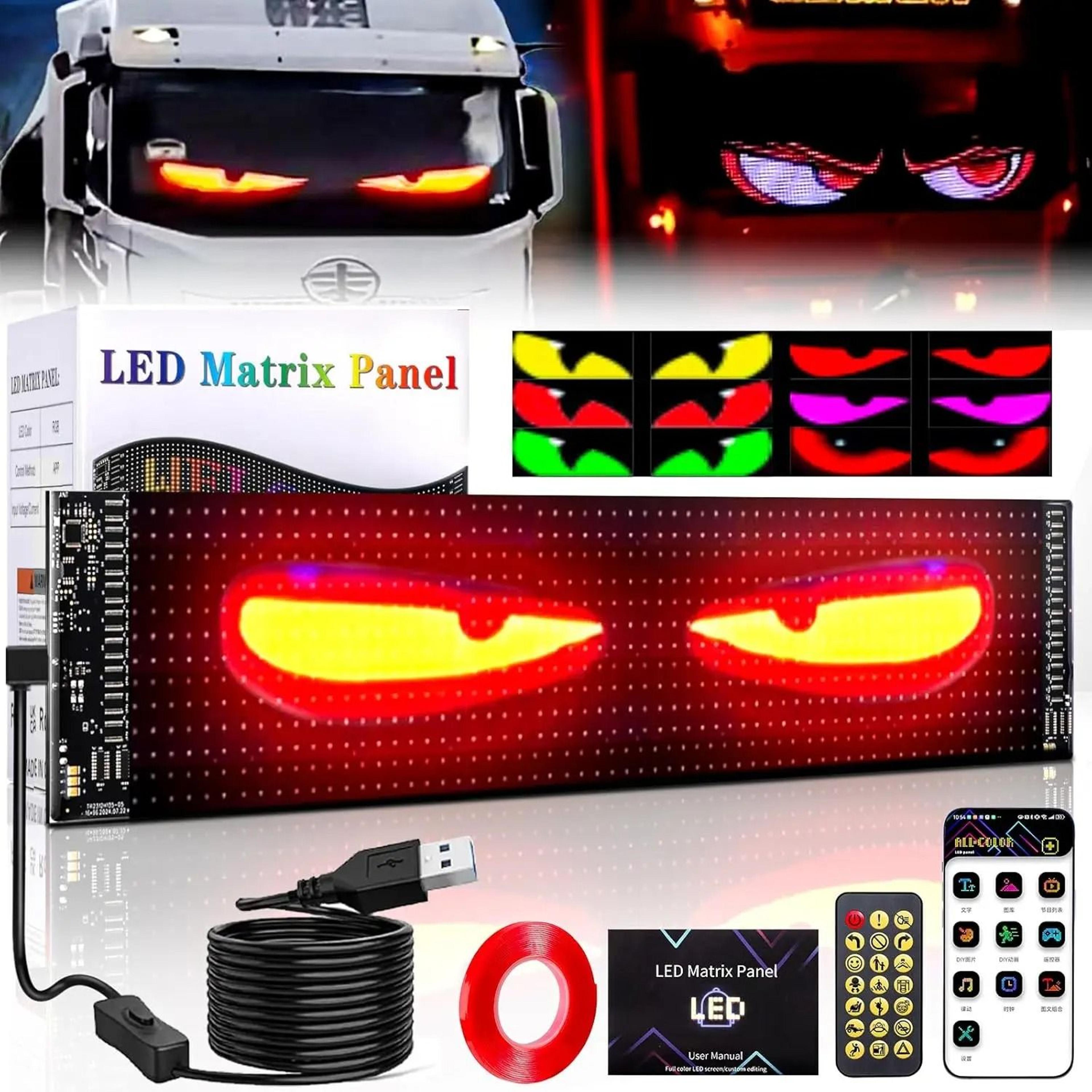 Huge Bright Devil Eyes LED Light Programmable Scrolling LED Sign Flexible Screen For Store And Car  0