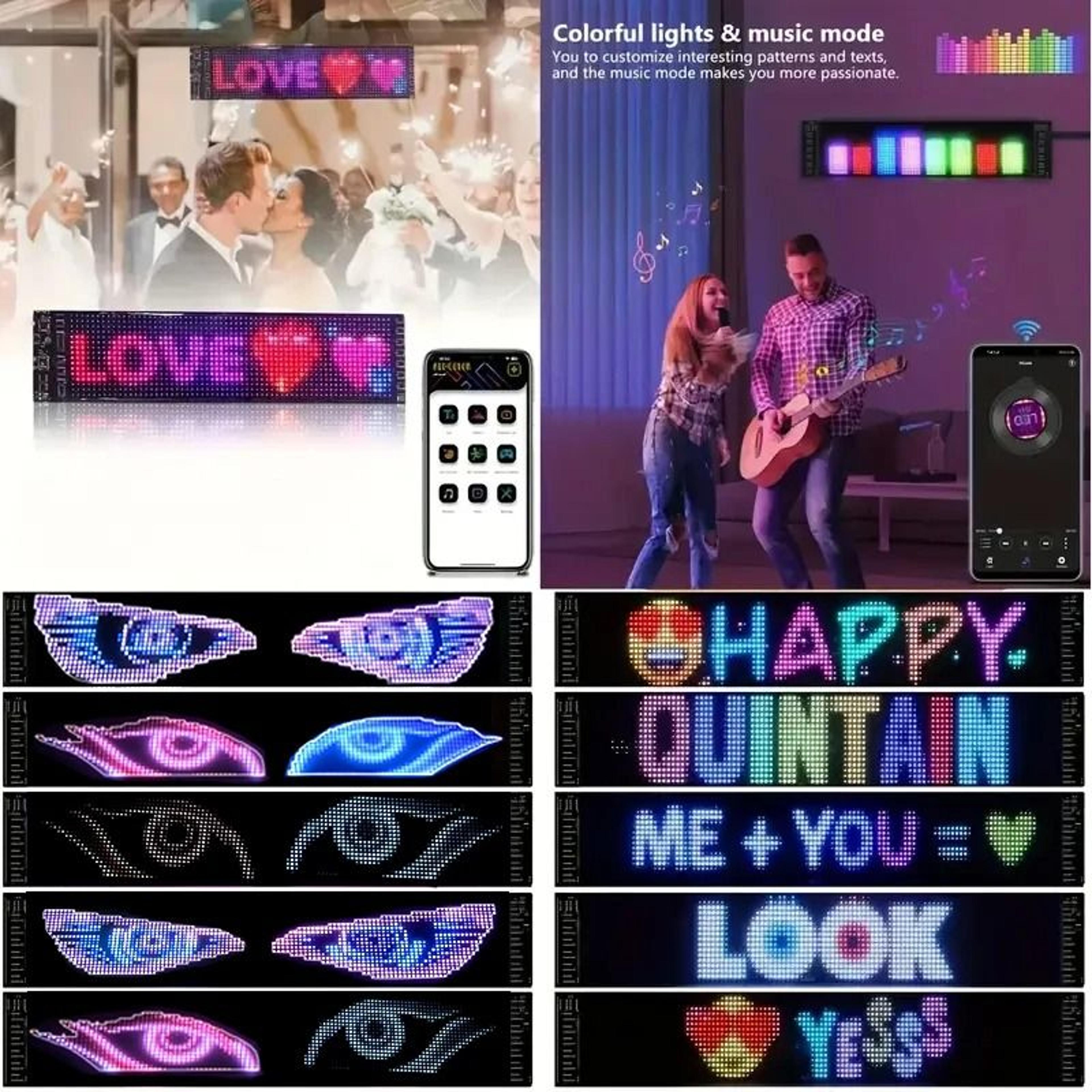 Huge Bright Devil Eyes LED Light Programmable Scrolling LED Sign Flexible Screen For Store And Car  1