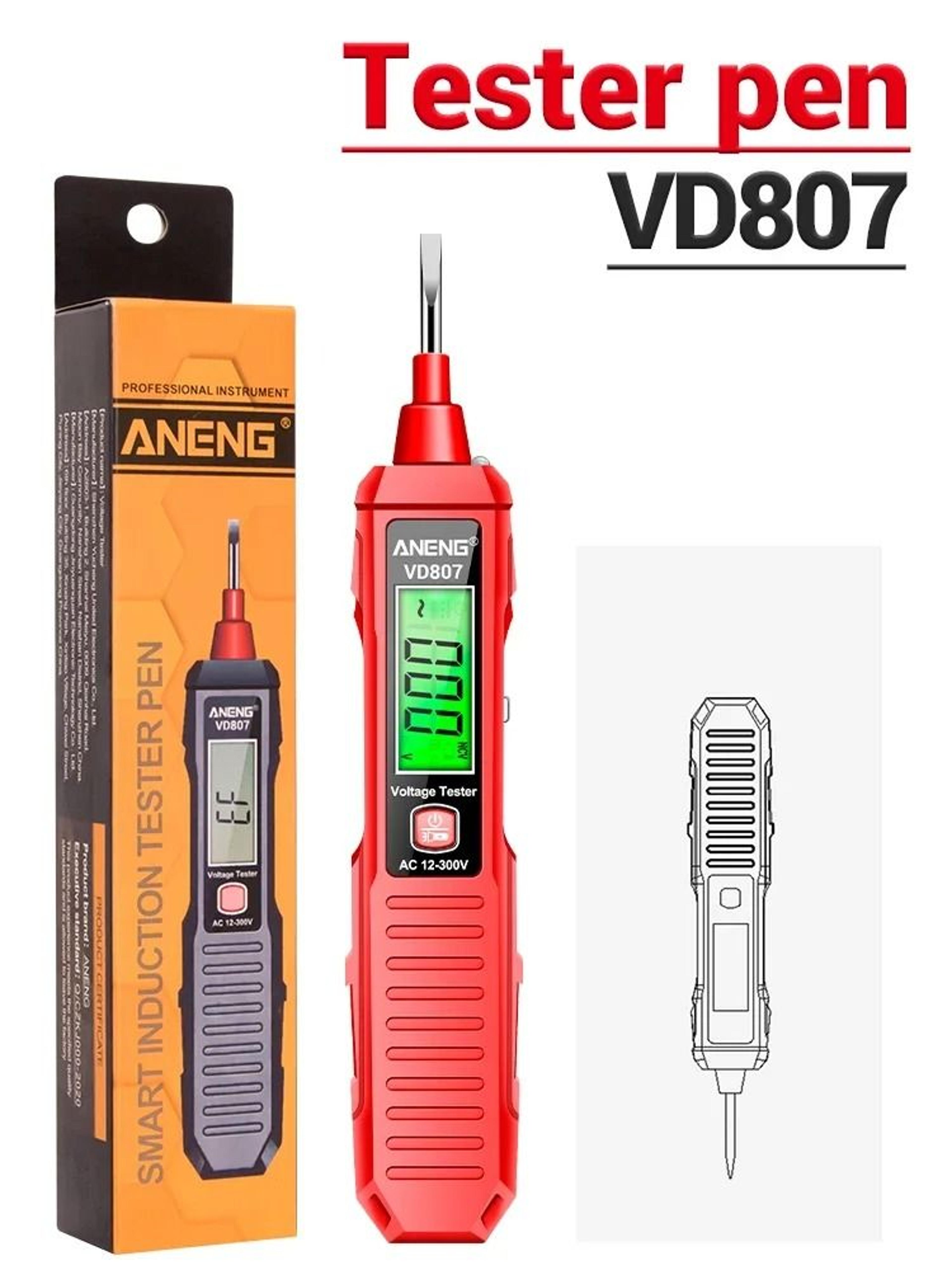 ANENG VD807 Non Contact Voltage Tester Pen AC 12 To 300V NCV Sensor Induction Tool 7