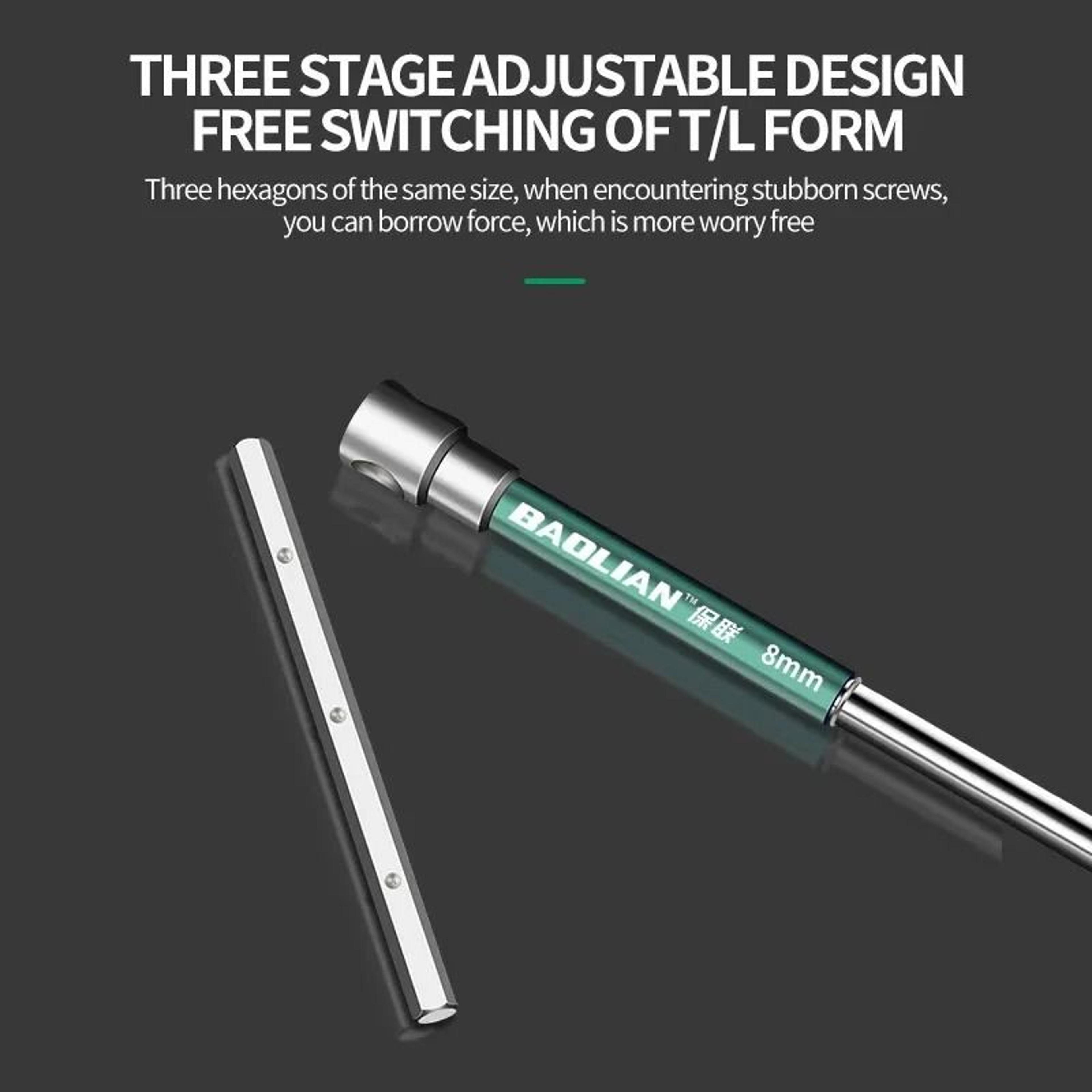 T L Torx Screwdriver T Type Allen Hex Wrench Chrome Spanner T Shaped Hand Tool Extended T Socket Wr 4