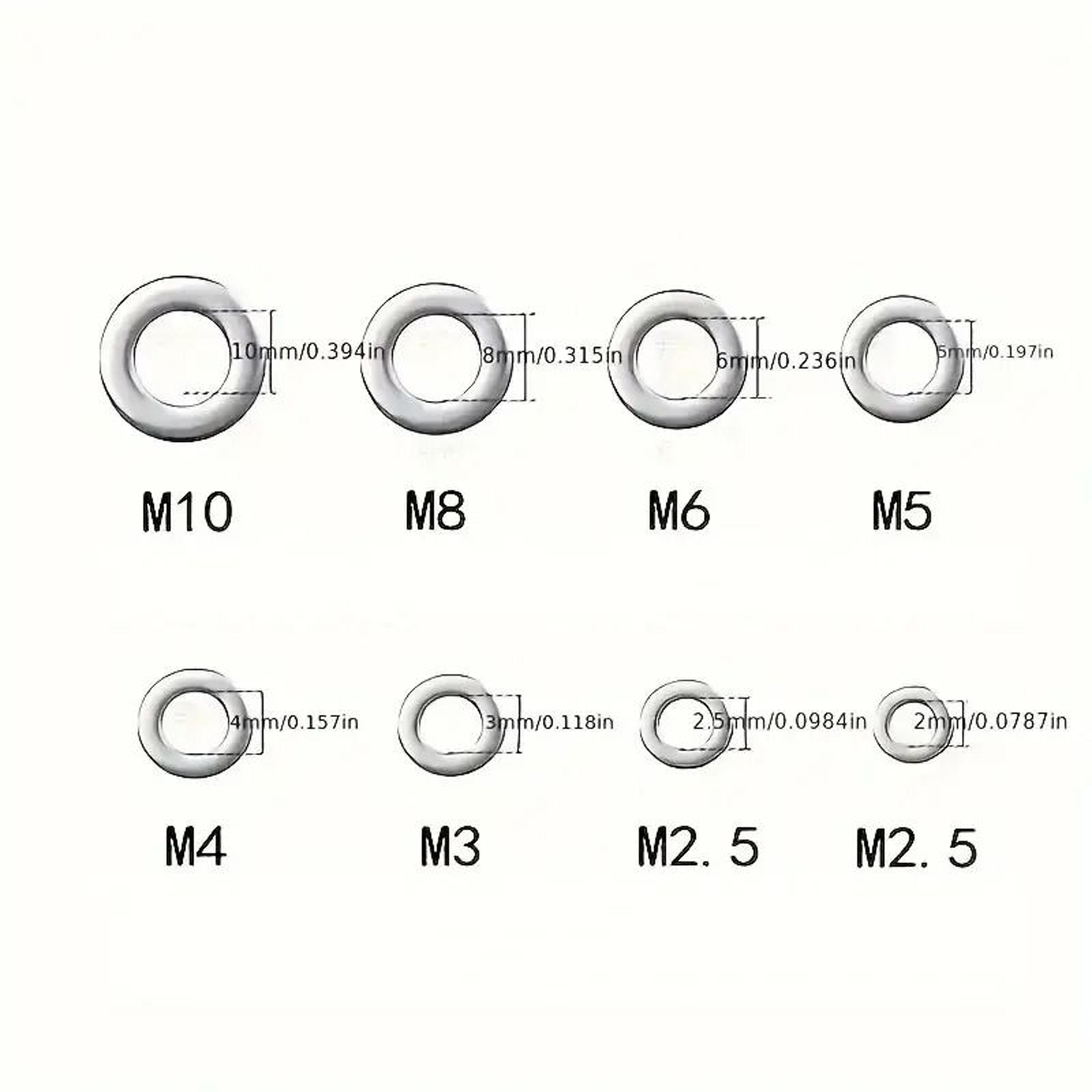 304 Stainless Steel Flat Washers Assortment Set 360 To 580 Pcs For Home Factory Repair And Workshop 4
