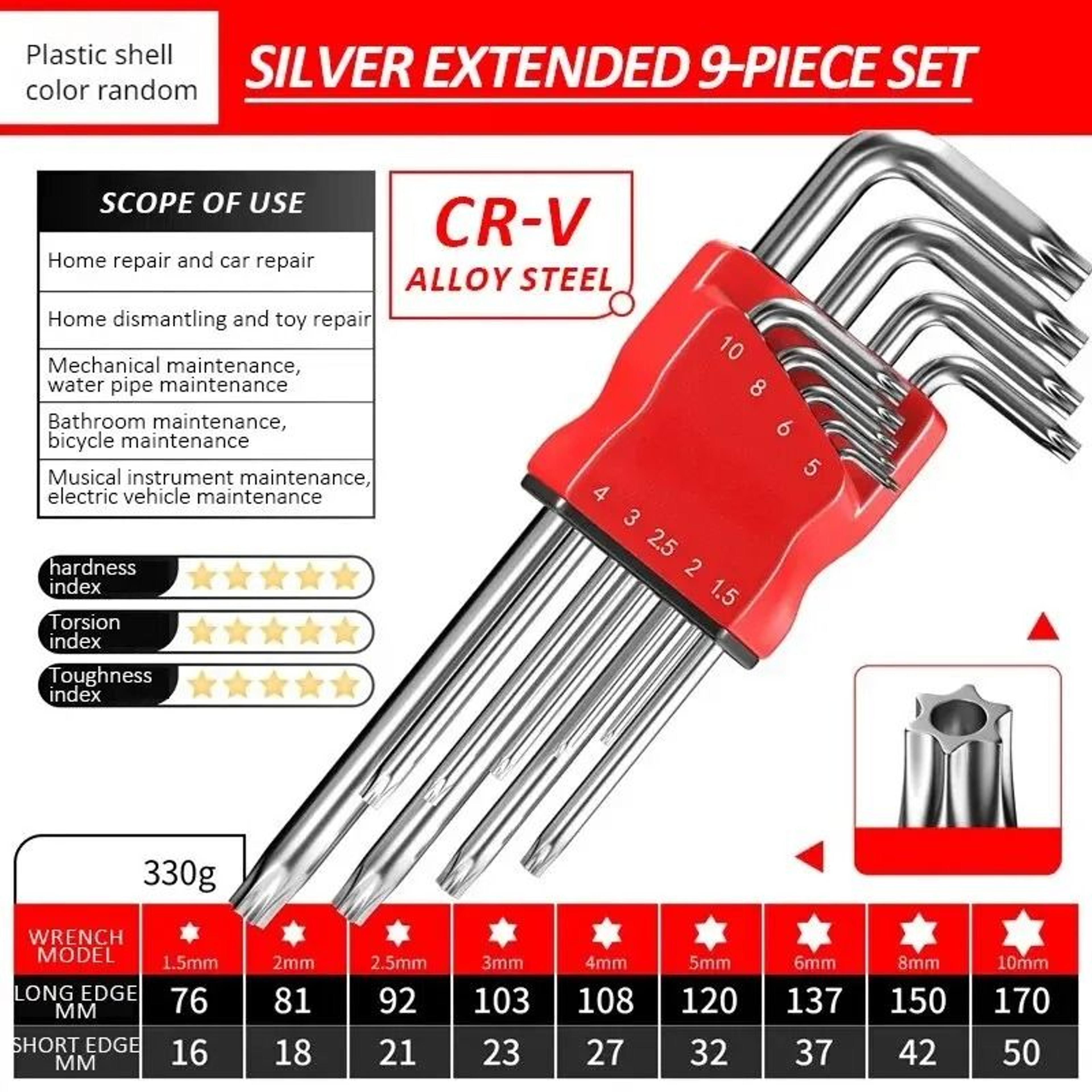 High Strength Hex Wrench Set Kimihide Spanner Hex Screwdriver Tool 10