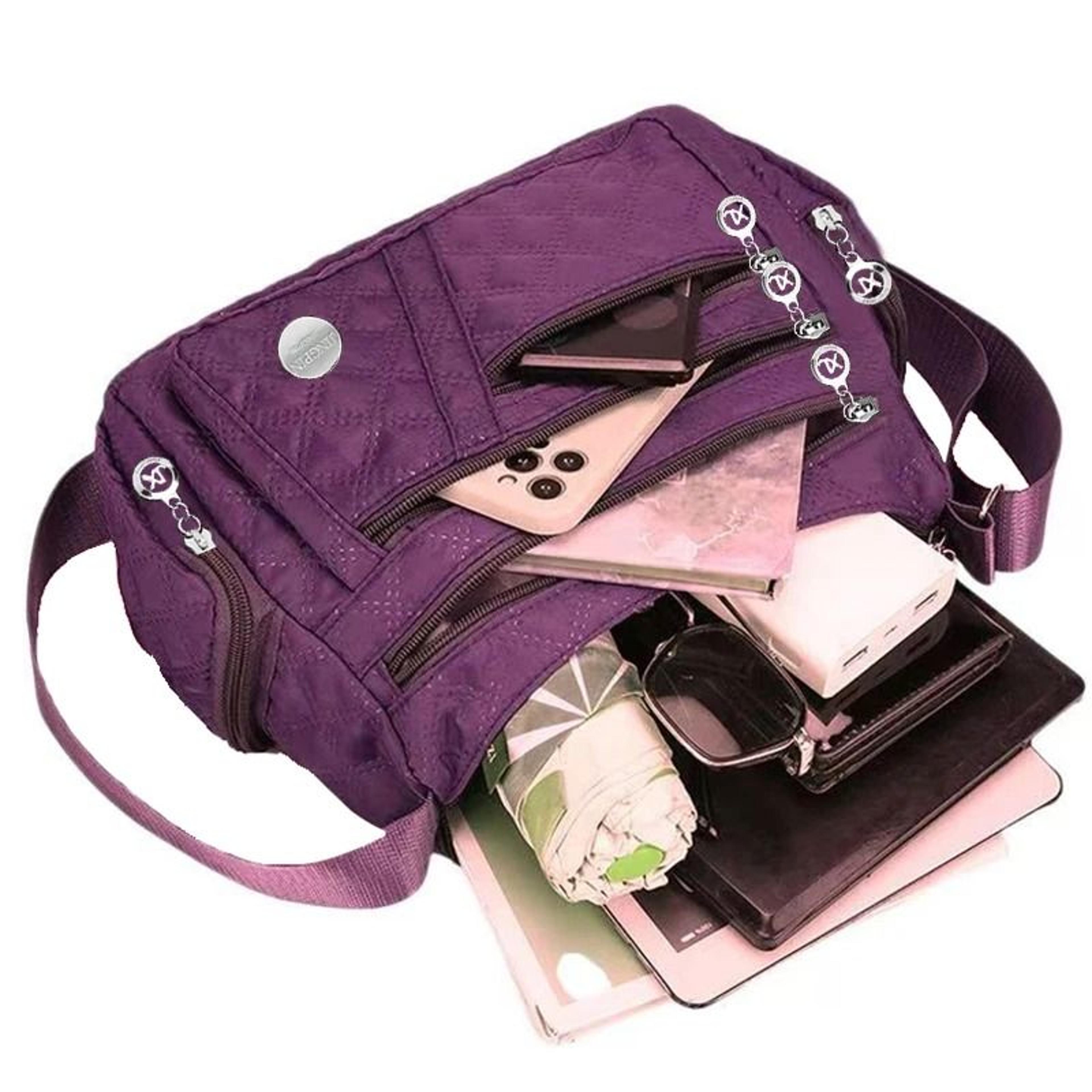 Nylon Fabric Shoulder Crossbody Travel Bag With Multi Compartments 3