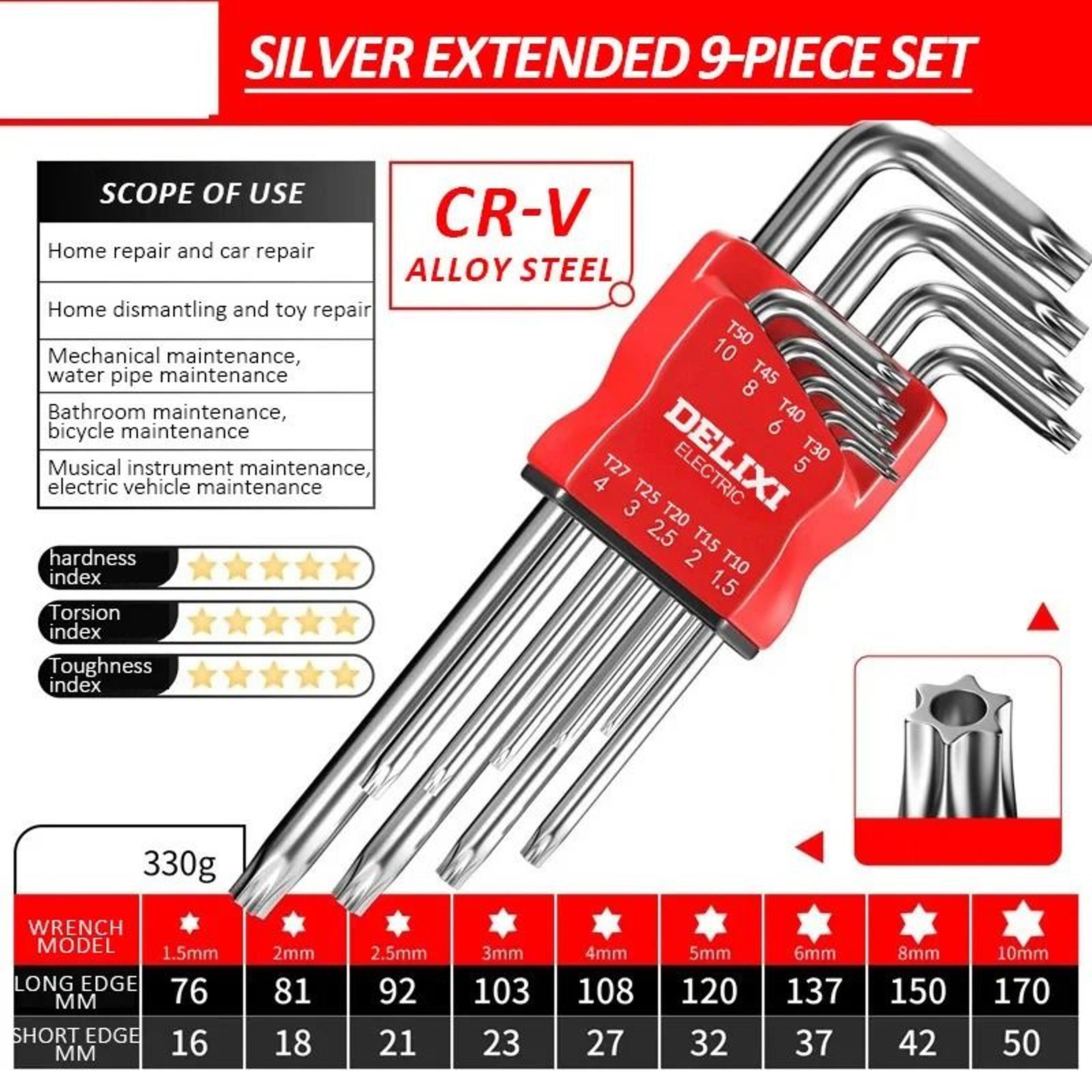 DELIXI Electric Allen Key Set Universal Hex Wrench Metric For Motorcycles And Bicycles 10