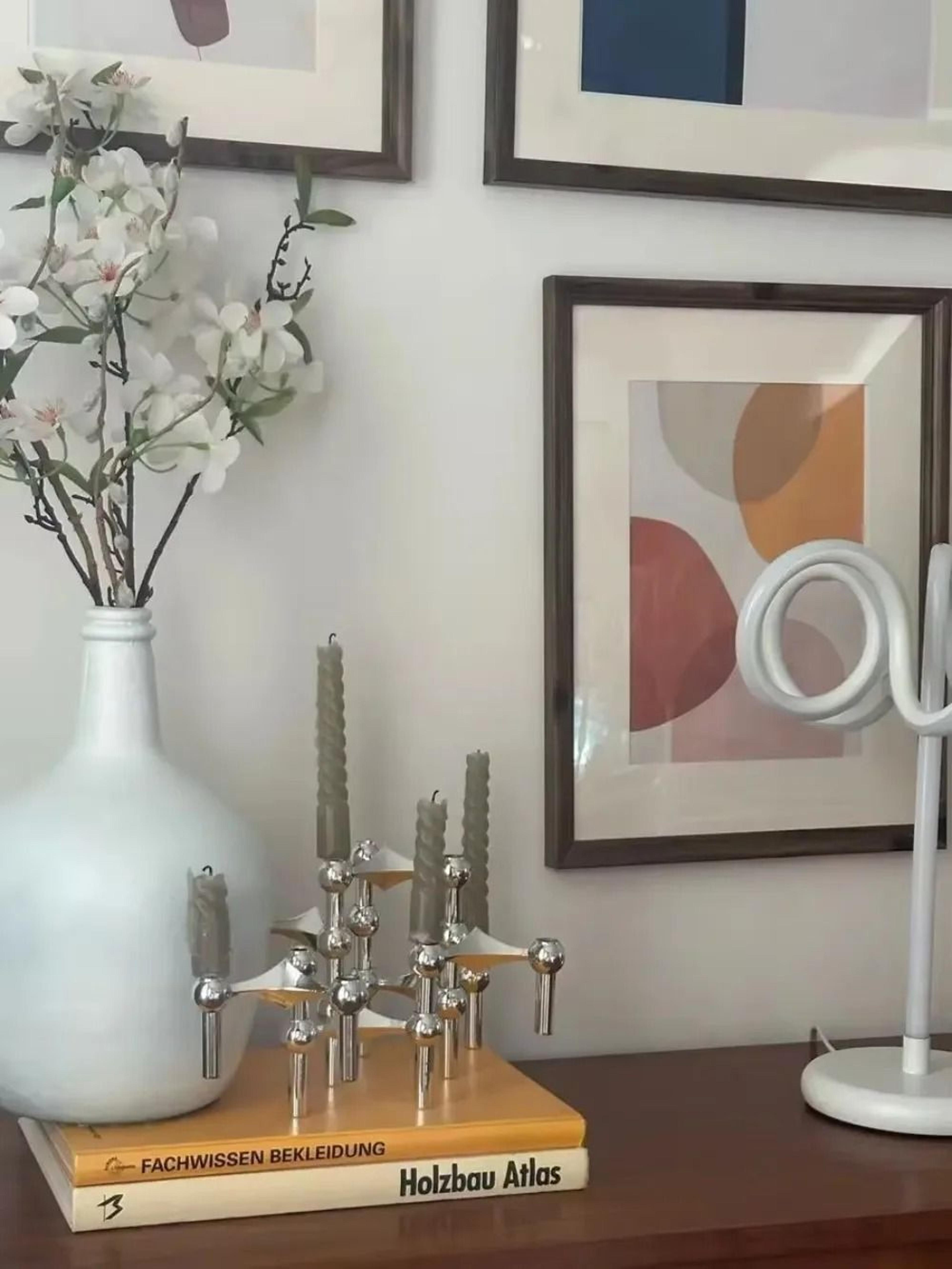 Metal Molecular Structure Candle Holder Nordic Silver Candlestick Centerpiece 1