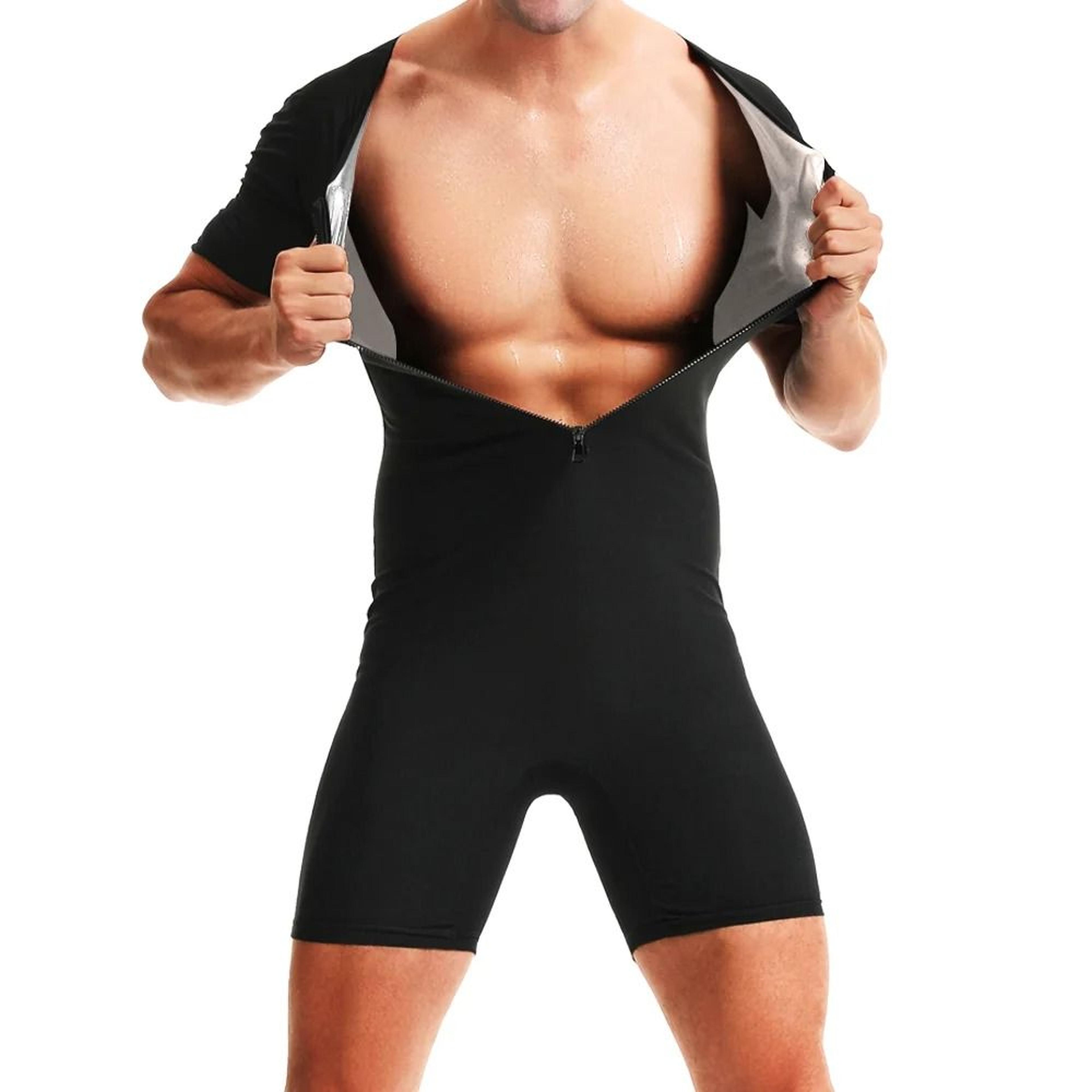 Men Sauna Suit Hot Sweating Jumpsuit Waist Trainer Weight Loss Bodysuit 1