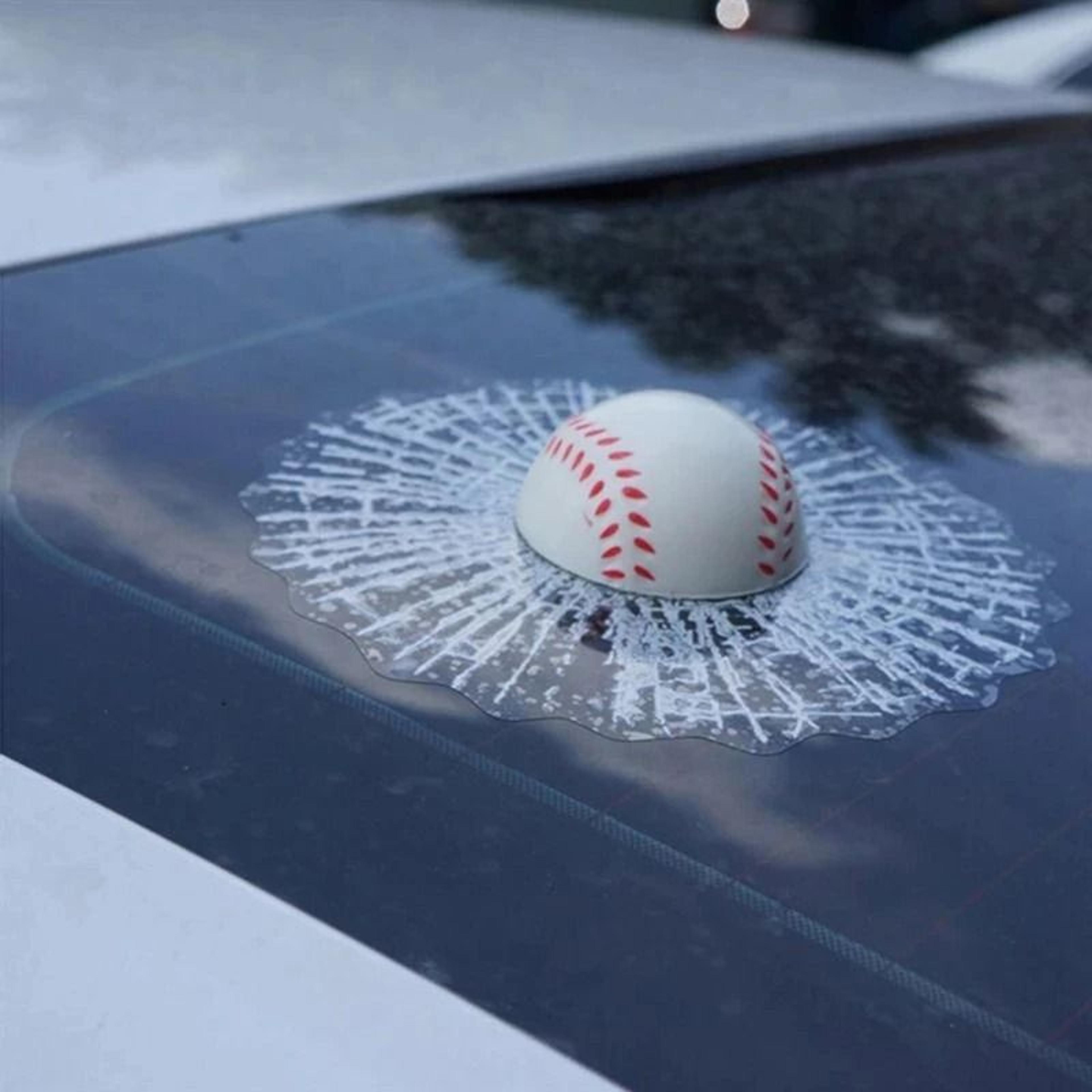 3D Sports Ball Car Window Sticker Broken Glass Decal 4