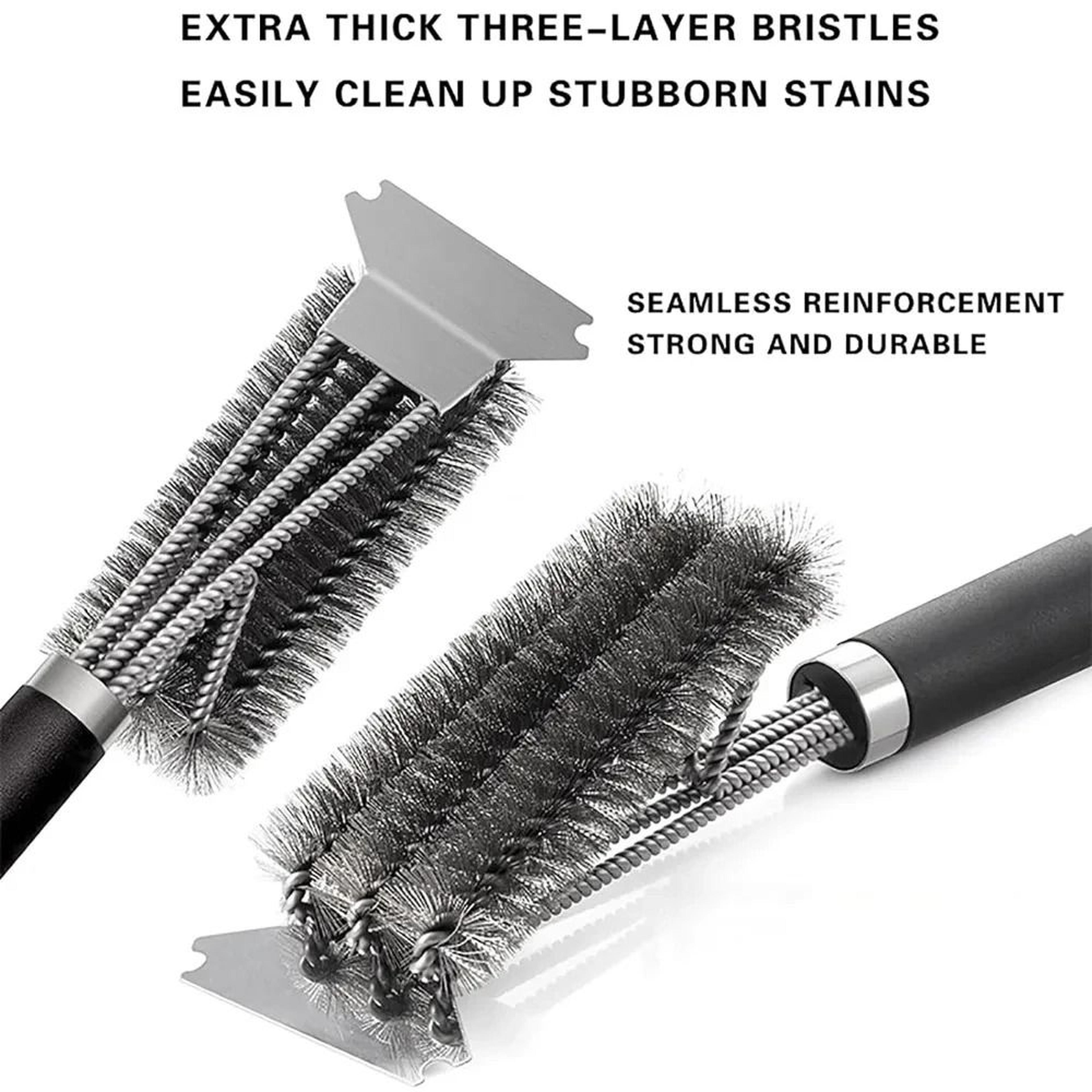 Safe Grill Brush And Scraper With Deluxe Handle Stainless Steel Bristles 1
