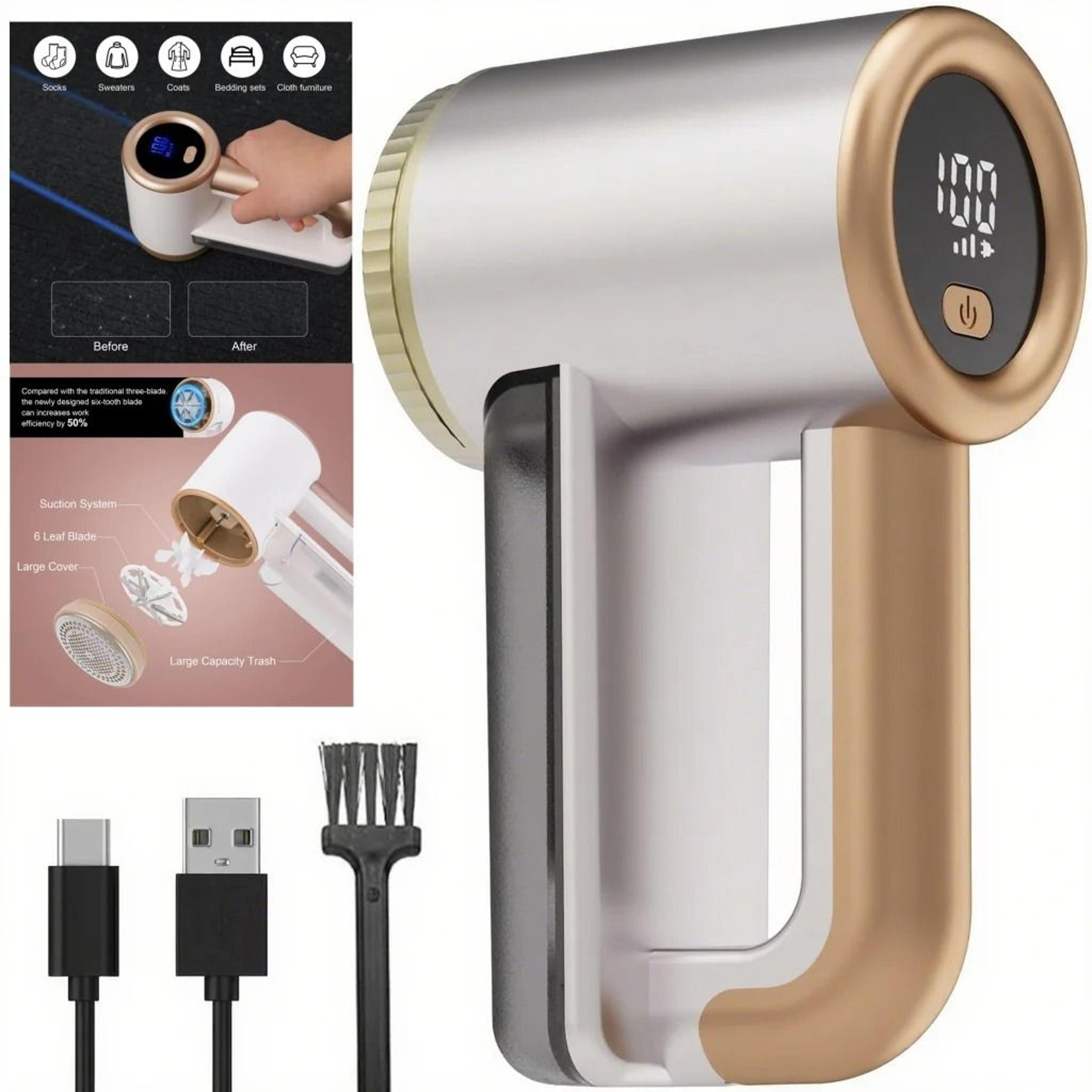 Rechargeable Fabric Clothes Shaver 3 Speeds 2000mAh LED Display Lint Remover 12